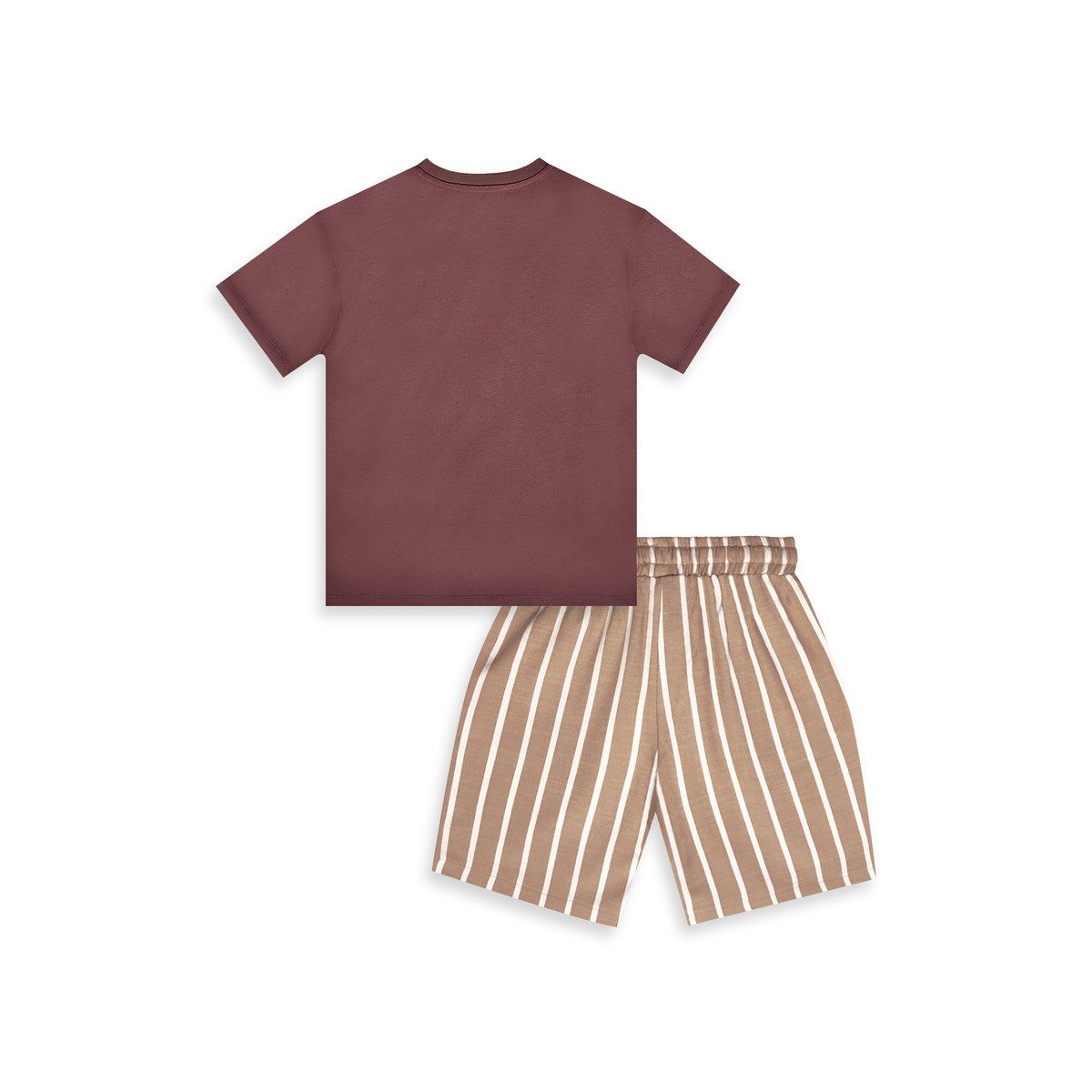 Denokids T-Shirt Tiger T-shirt & Striped Shorts Jungen (1-tlg) Outfit-Set, Bekleidungsset, Kombi-Set, 2er-Set, Mini Set