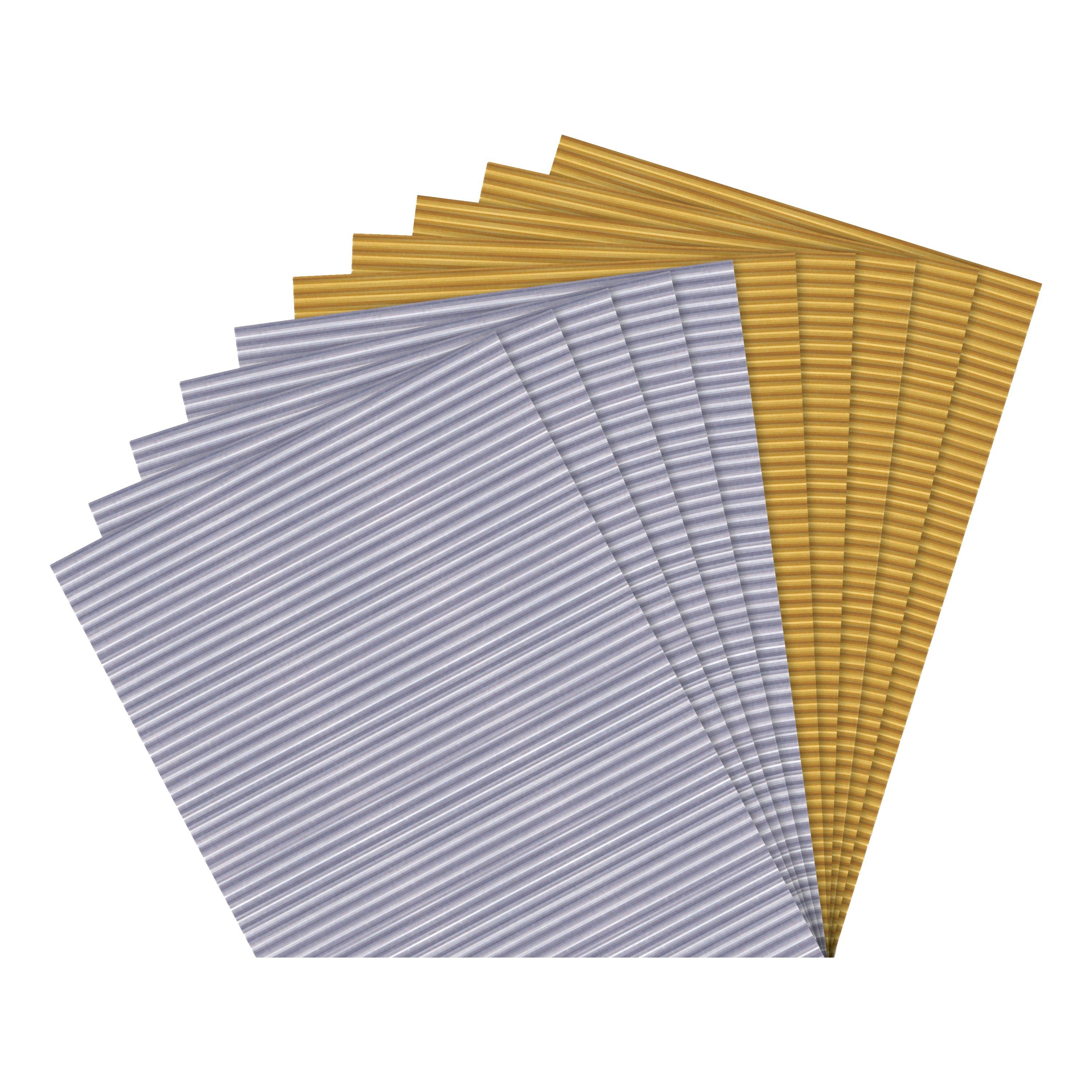 Wellpappen-Sortiment MarpaJansen Bogen Papierkarton Metallic, 10