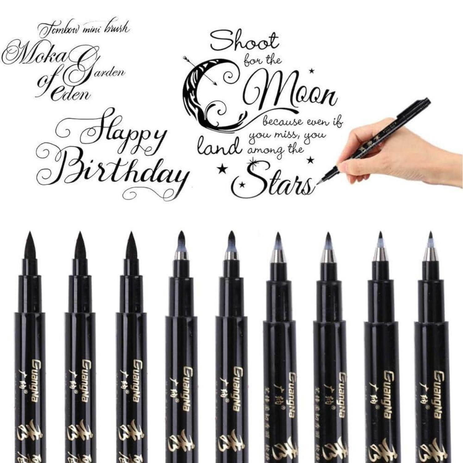 LuxusKollektion Kalligraphie-Stift Kalligraphie Stifte 9er Set Pinsel-Marker