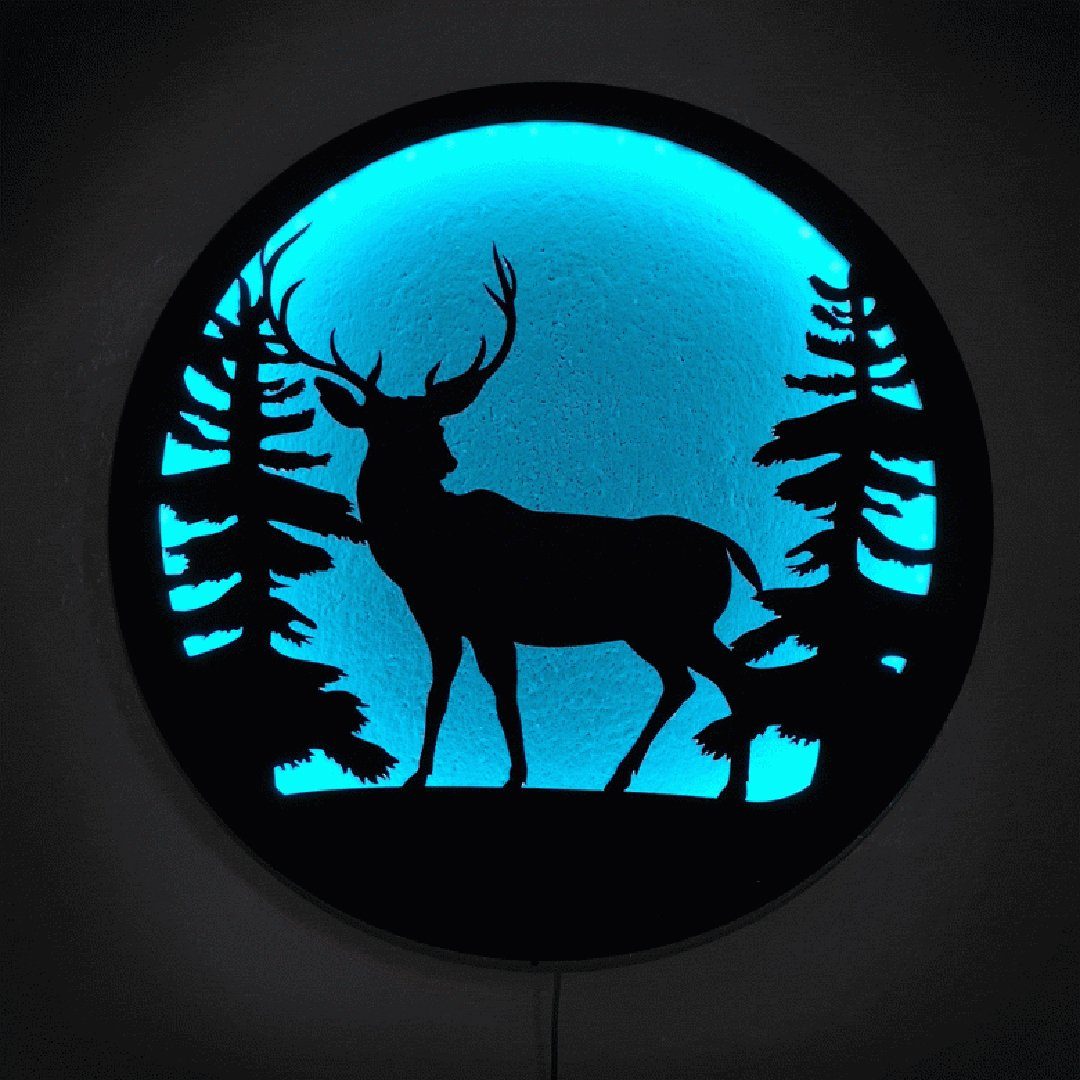 K&L Wall Art LED Wandleuchte LED-Ring Leuchtring hinterleuchtetes Holzposte günstig online kaufen