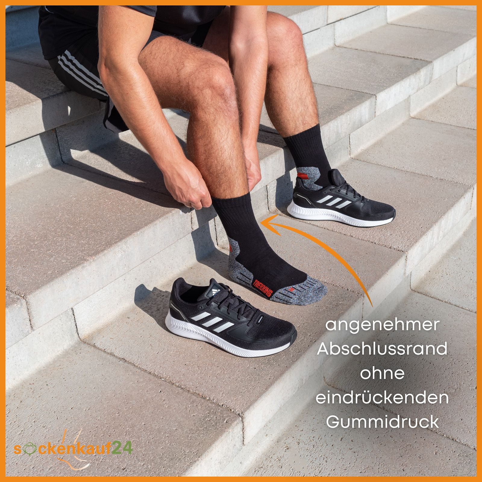 sockenkauf24 Sportsocken 3 Paar Damen & Herren Funktionssocken (43-46, Grau) Laufsocken Wandersocken Stoßabfedernd - 16101 WP