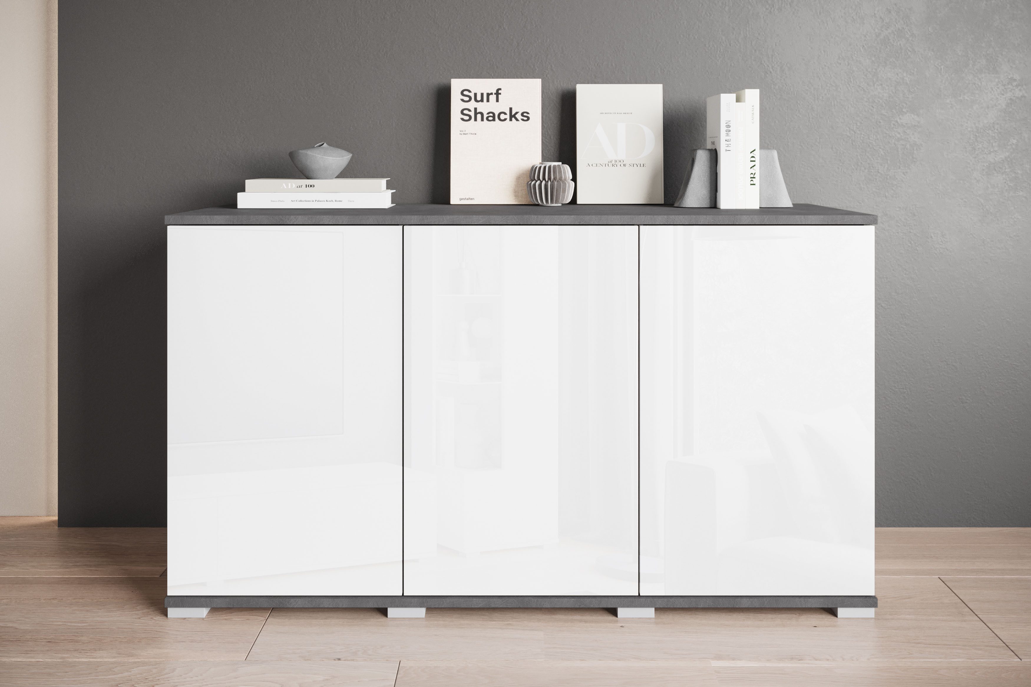 INOSIGN Sideboard Kenia, moderne grifflose Kommode mit 3 Türen, Breite 120 günstig online kaufen