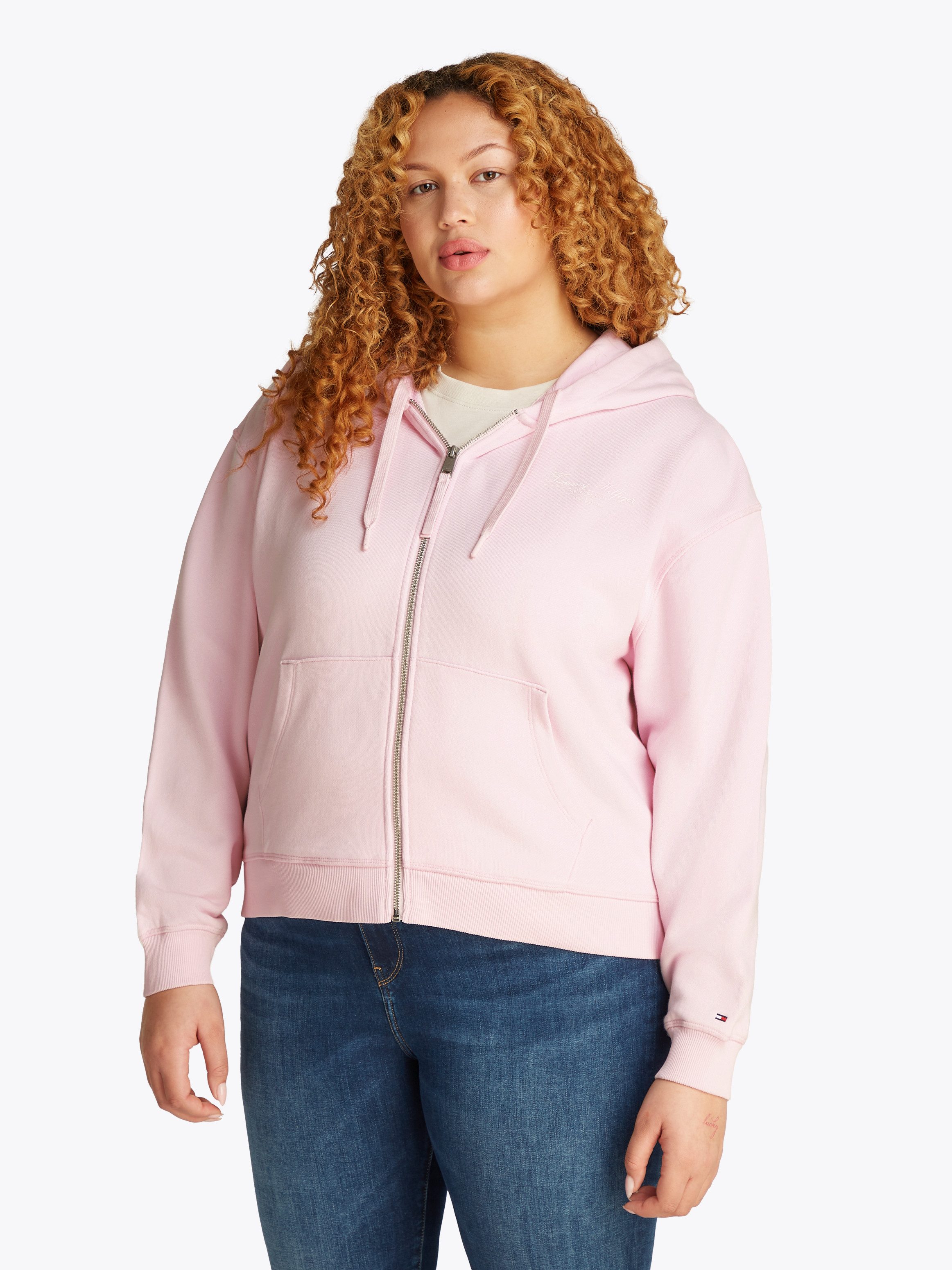 Tommy Hilfiger Curve Sweatjacke CRV REG SCRIPT ZIP HOODIE in Großen Größen, günstig online kaufen