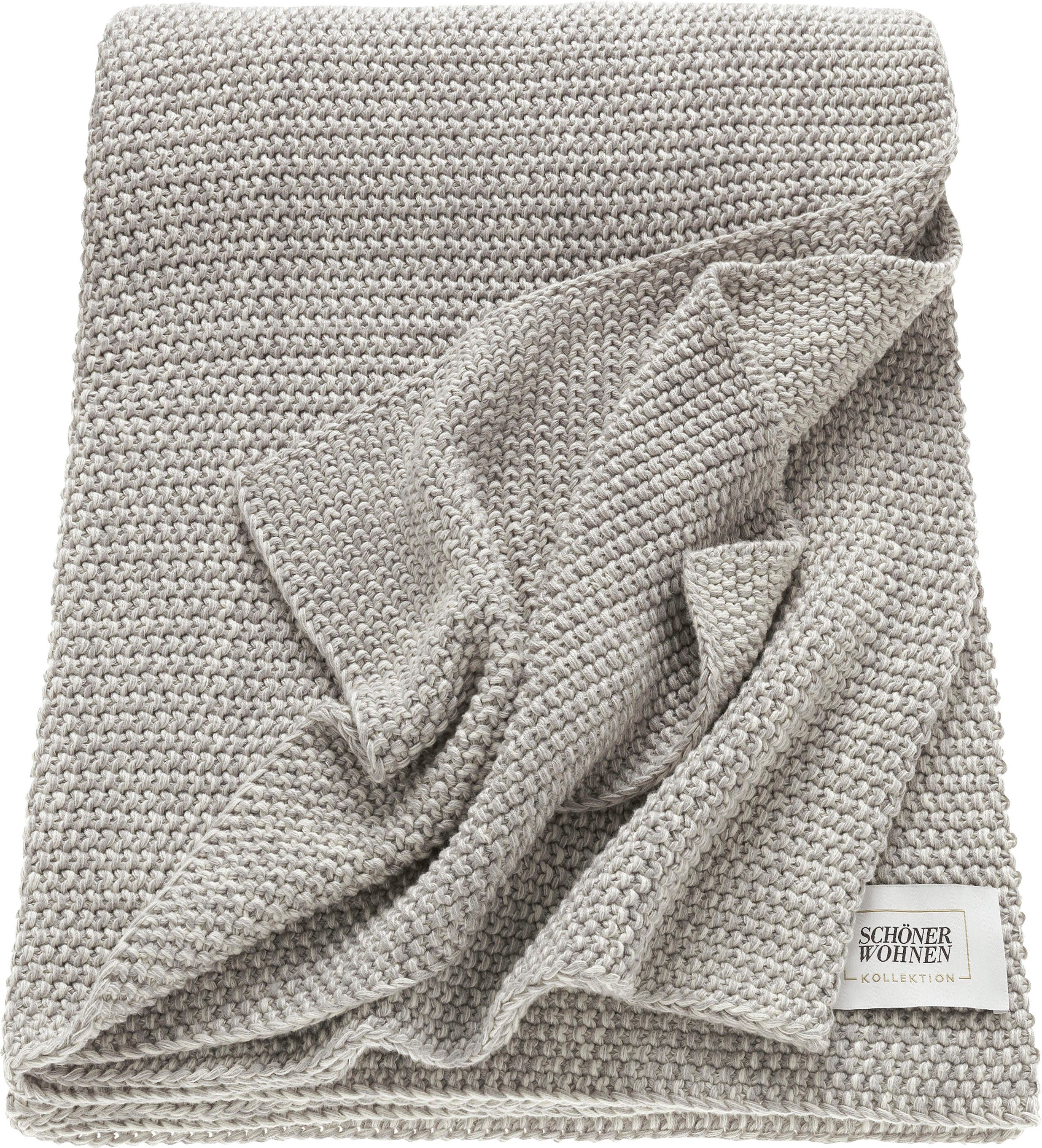 Wohndecke Melange, SCHÖNER WOHNEN-Kollektion, Strickdecke mit Melange-Effekt, Kuscheldecke, sanfte Pastelltöne