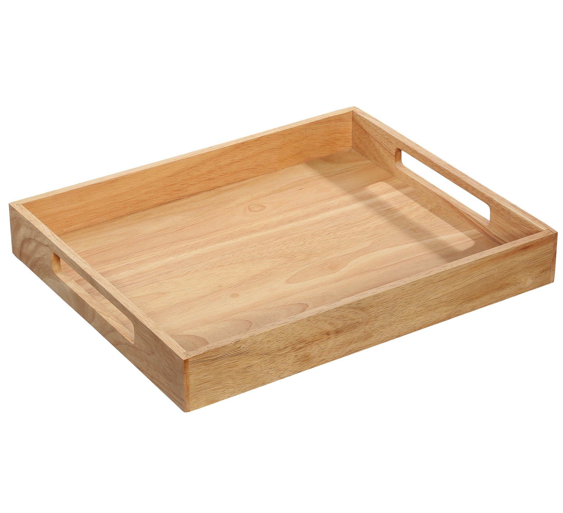 Dekotablett Holztablett Tablett Serviertablett Frühstückstablett Gummibaum