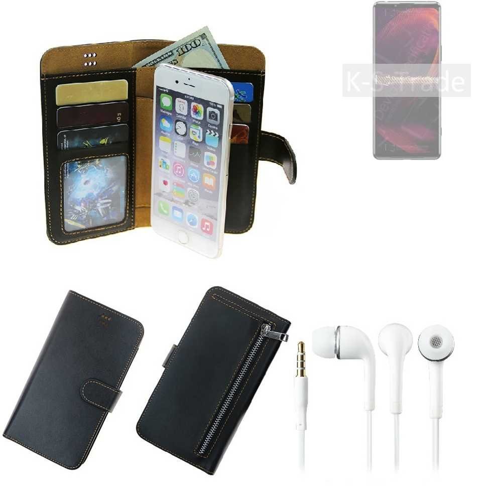 K-S-Trade Handyhülle für Sony Xperia 5 III, TOP SET Handy Hülle Schutz Hülle schwarz aus Kunstleder +