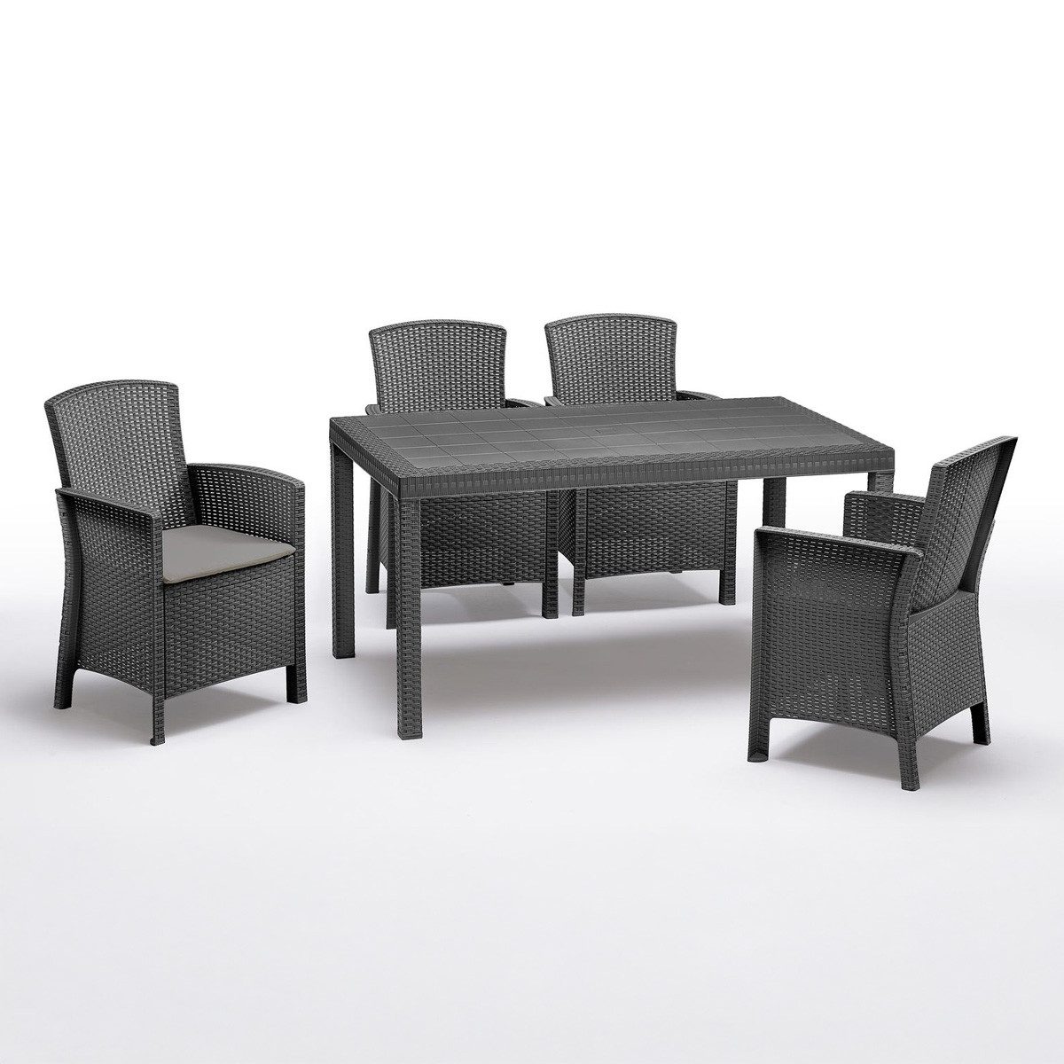 Bica Garten-Essgruppe Essgruppe Lido Esstisch Houston mit 4 Sesseln Gartenm günstig online kaufen