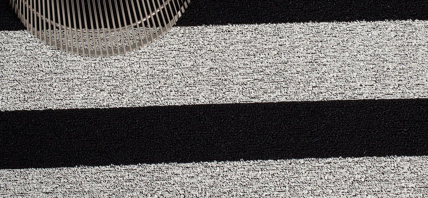 Fußmatte 71 x rechteckig 46 White Stripe Bold cm, Chilewich, Black