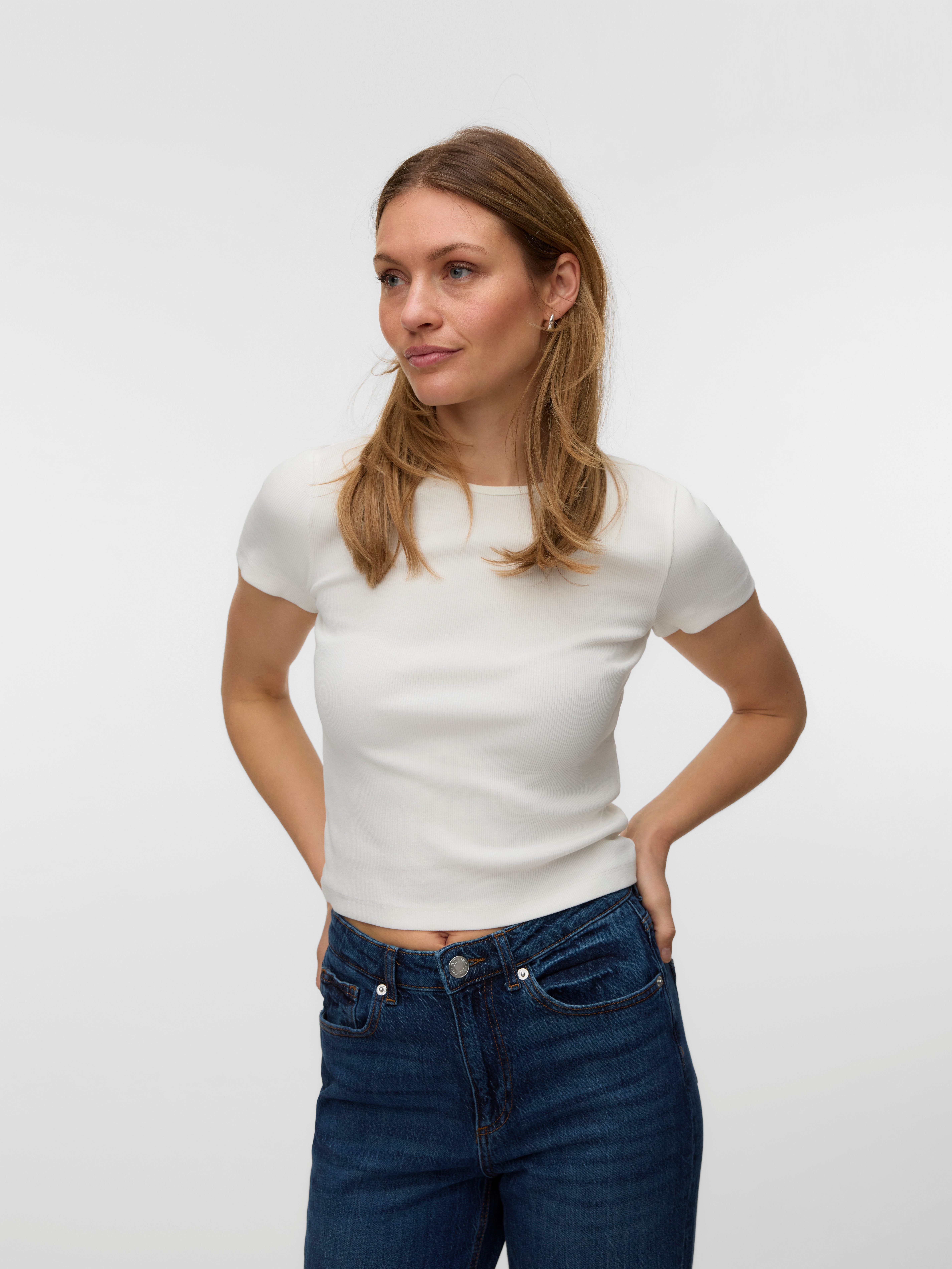 Vero Moda Kurzarmshirt VMCHLOE SS SHORT TOP JRS 2-PACK NOOS (Packung, 2-tlg) Baumwollmischung