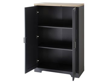 Moebel-Eins Bücherregal, JADY Bürokommode mit 2 Türen, Material MDF/Dekorspanplatte