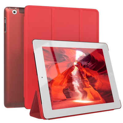 EAZY CASE Tablet-Hülle Smart Case für Apple iPad 2. / 3. / 4. Generation 9,7 Zoll, Tablettasche Etui Bookcase Flipcover stoßfest Slim Schutztasche Rot