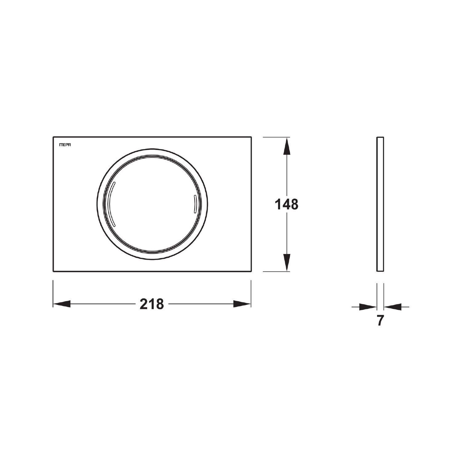 MEPA Spülkasten MEPA zero 2-Mengen Betätigungsplatte für A31/B31/E31 2-M weiß