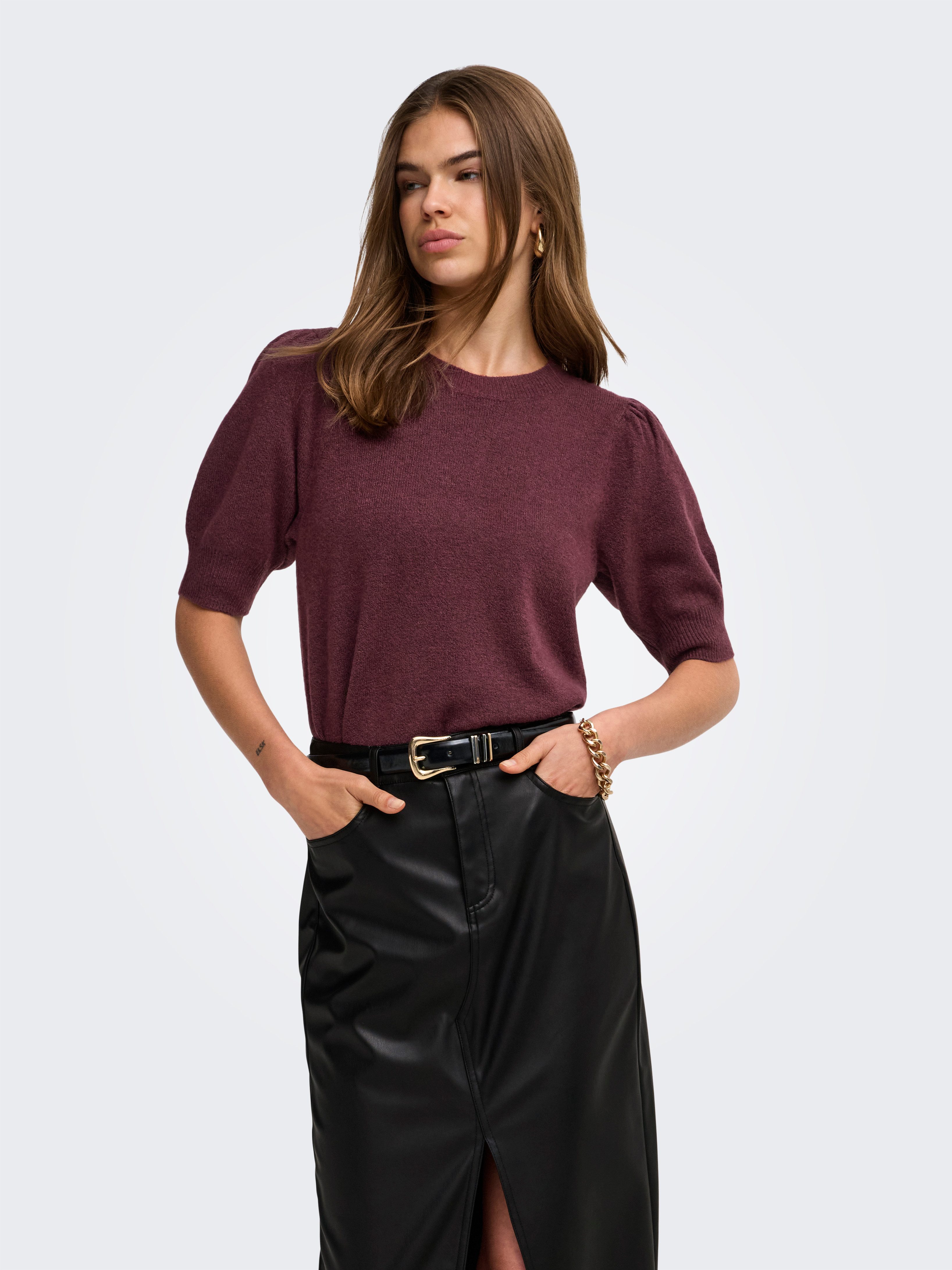 ONLY Strickpullover ONLRICA LIFE 2/4 PULLOVER KNT NOOS Materialmix, regular fit