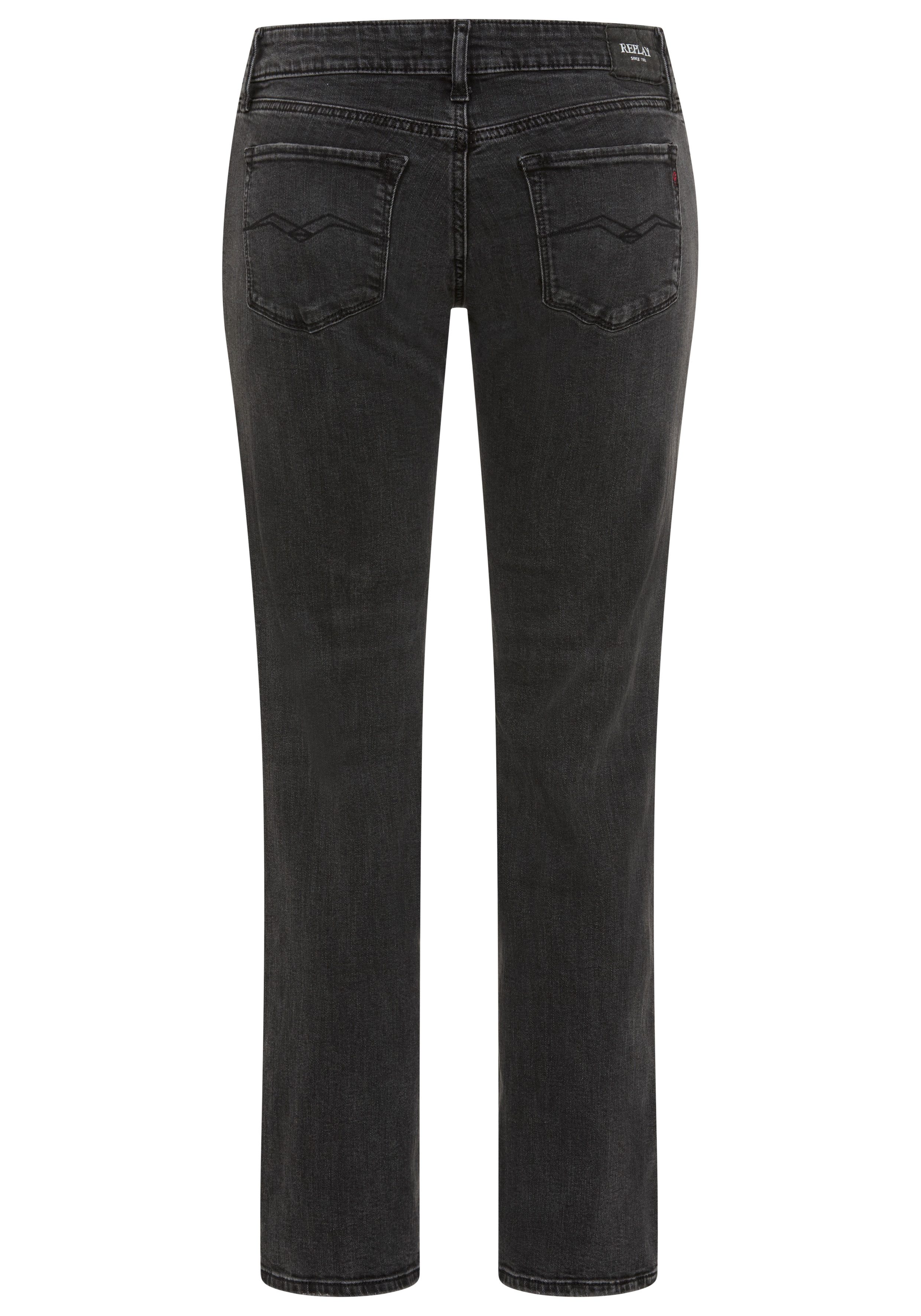 Replay Bootcut-Jeans NEW LUZ mit gesticktem R an der Gesäßtasche