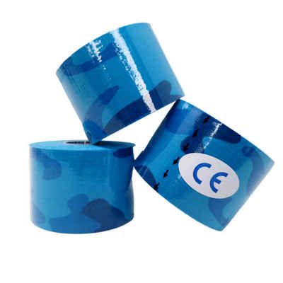 LisaCare Kinesiologie-Tape Camouflage Mix - Medizinisches Tape (Set, 3-St., Rollen Camo-Blau / 5cm x 5m) Latexfrei