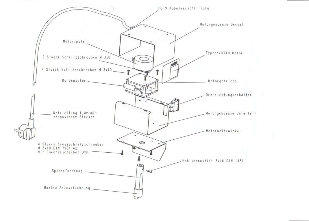 Potis Dönergrill Döner Gyros Motor von Potis für Döner oder Gyros Grill 1 U/min