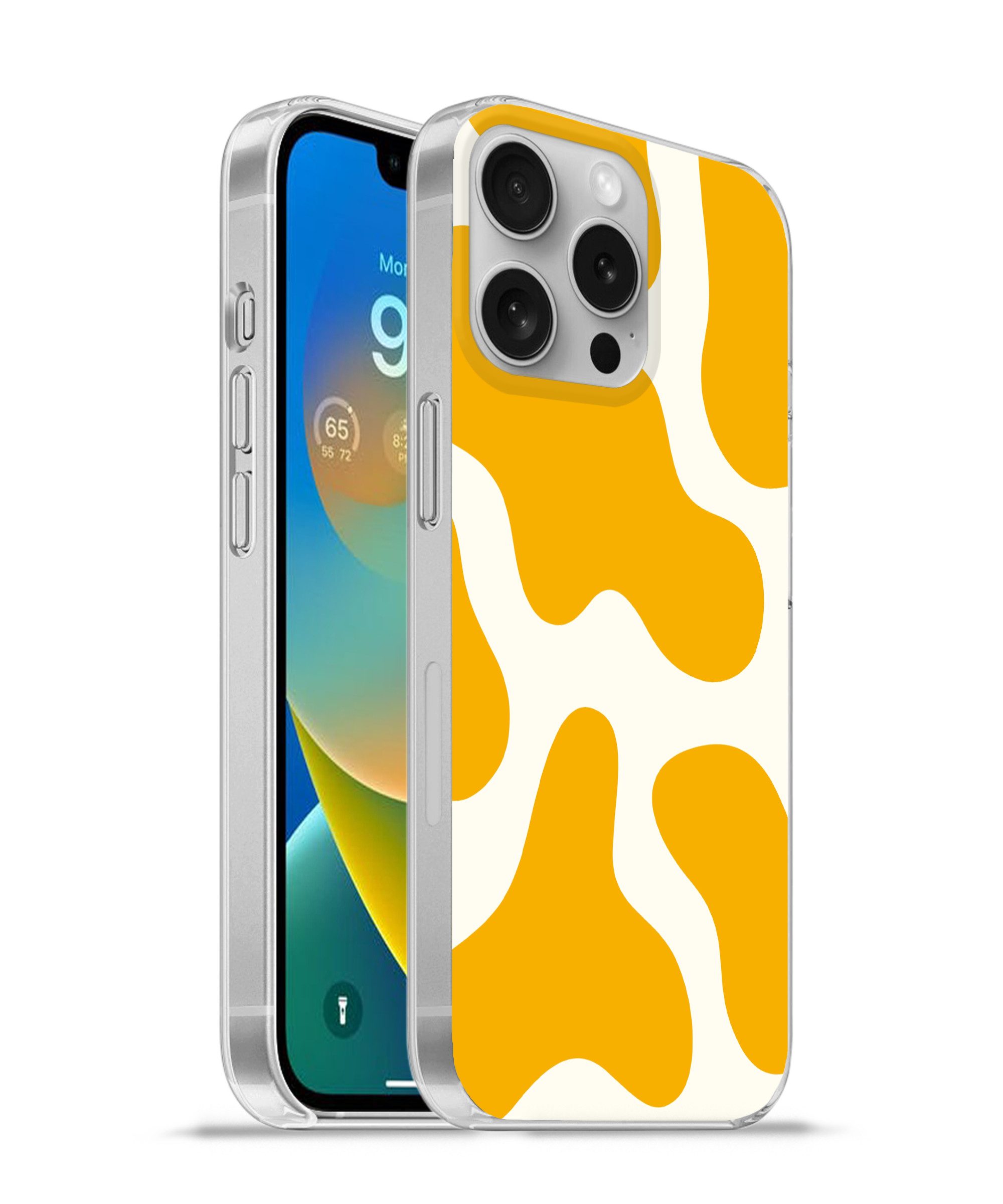 MuchoWow Handyhülle für Apple iPhone 16 Pro Punktmuster - Weiß - Gelb - Minimalistisch, Smartphone-Bumper, Print, Handy Schutzhülle Dünn