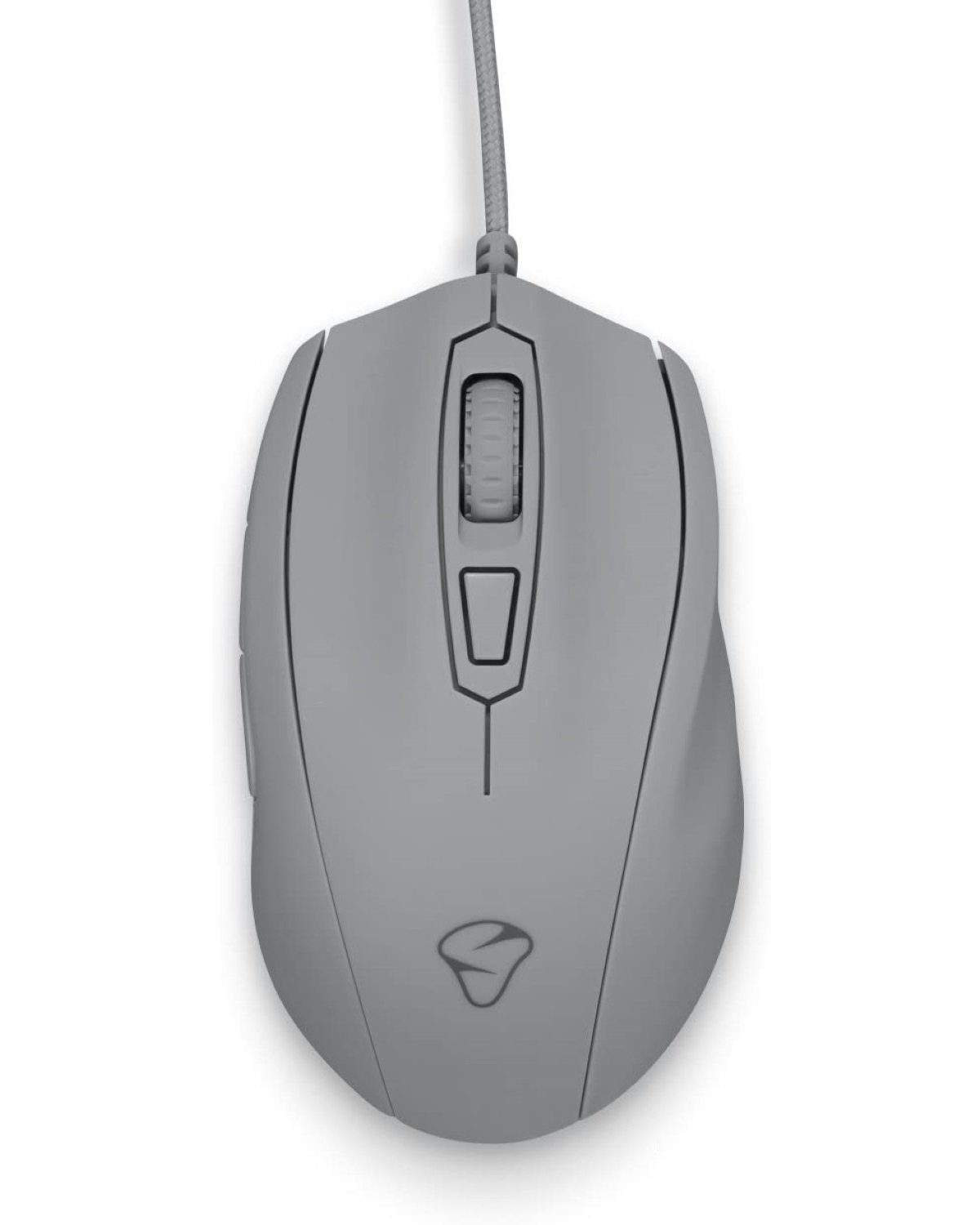 MIONIX Gaming + Artists Maus Castor Shark Optisch Mäuse (Fin Grau, Daumenknopf, LED-Leuchteffekte, ergonomisches Design)