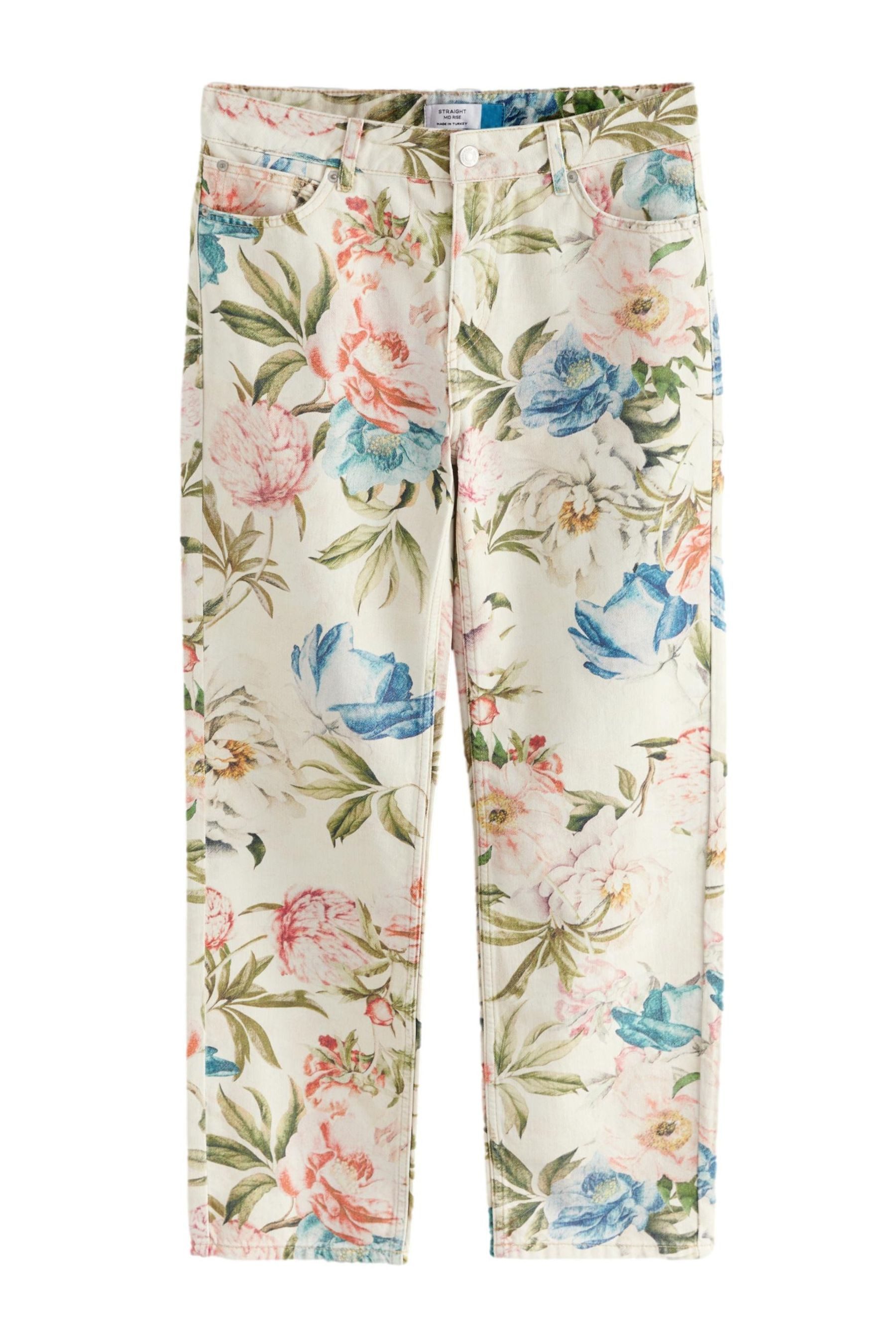 Straight-Jeans Boho-Jeans mit geradem Bein Baumwolle, Kurzgröße