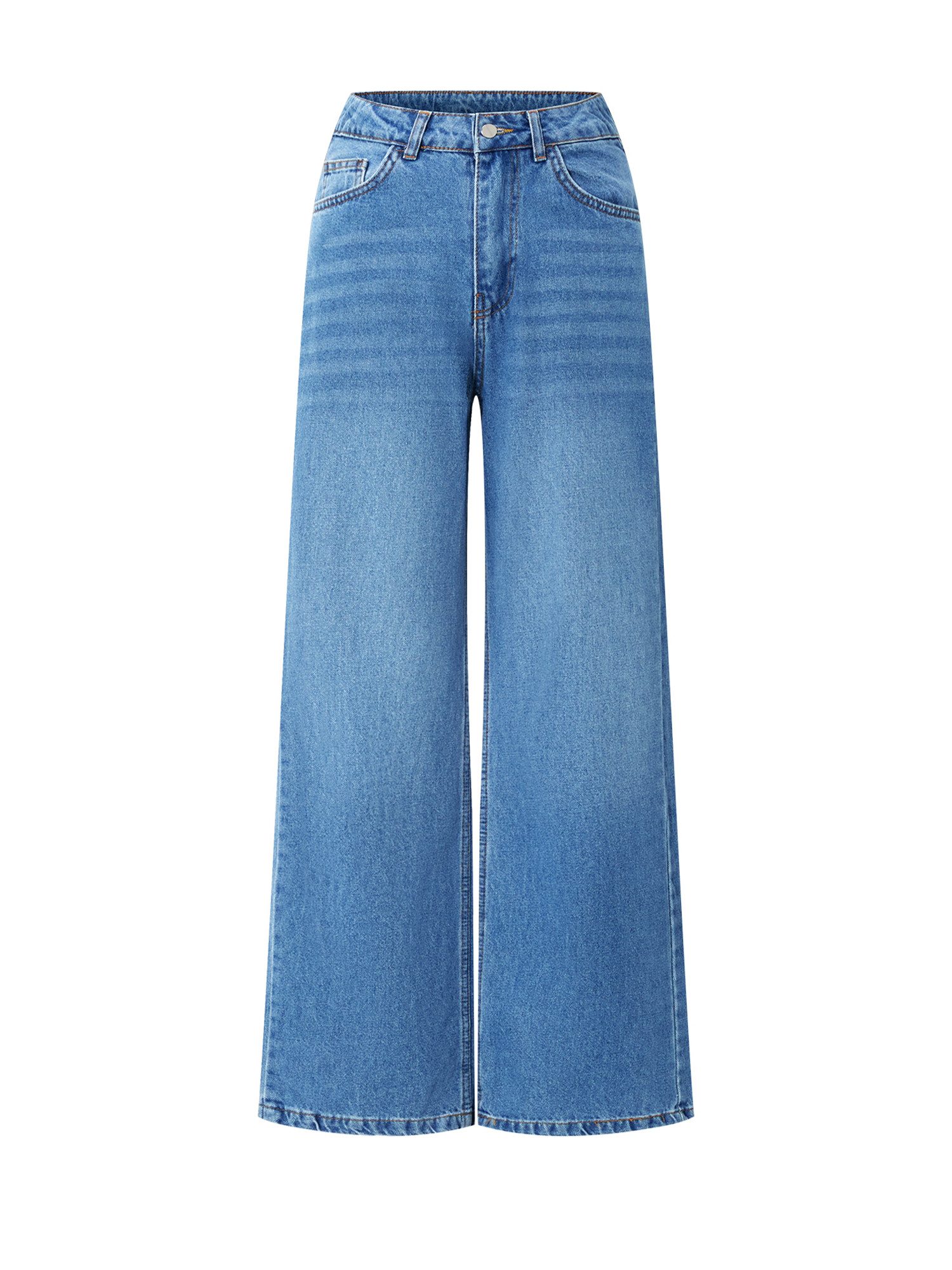 Imily Bela Boyfriend-Jeans Damen Hochgeschnittene Jeans mit geradem Bein (Packung, 1-tlg., 1per-Pack) aus Baumwolle