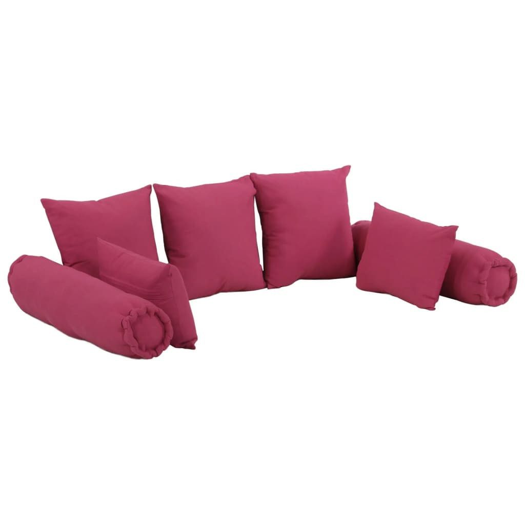 vidaXL Sitzkissen, 7-tlg. Dekokissen-Set Rosa Stoff