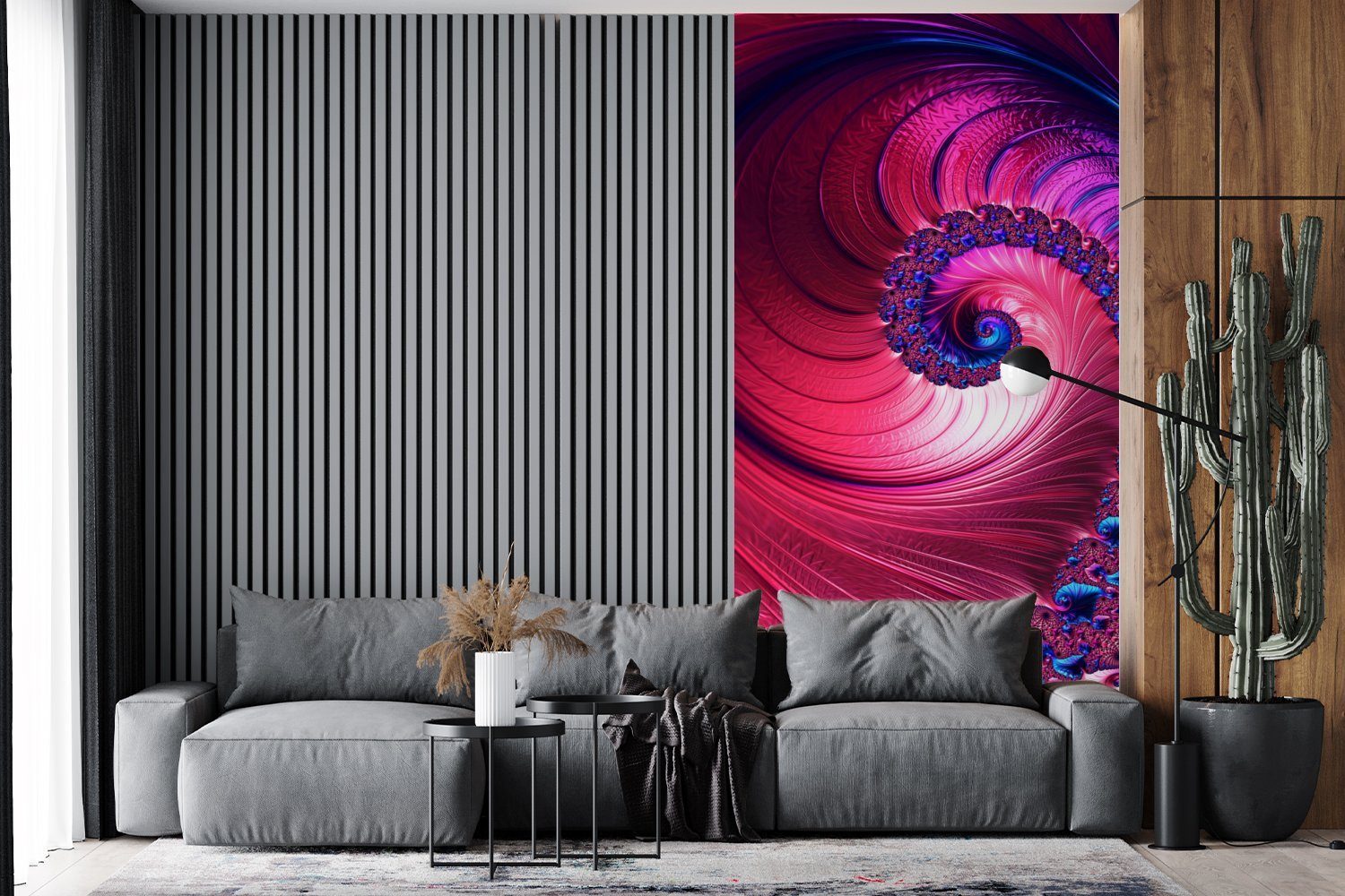 MuchoWow Fototapete Spirale - Abstrakt Schlafzimmer bedruckt, - Farben, Vliestapete Küche, St), Fototapete Wohnzimmer (2 für Matt