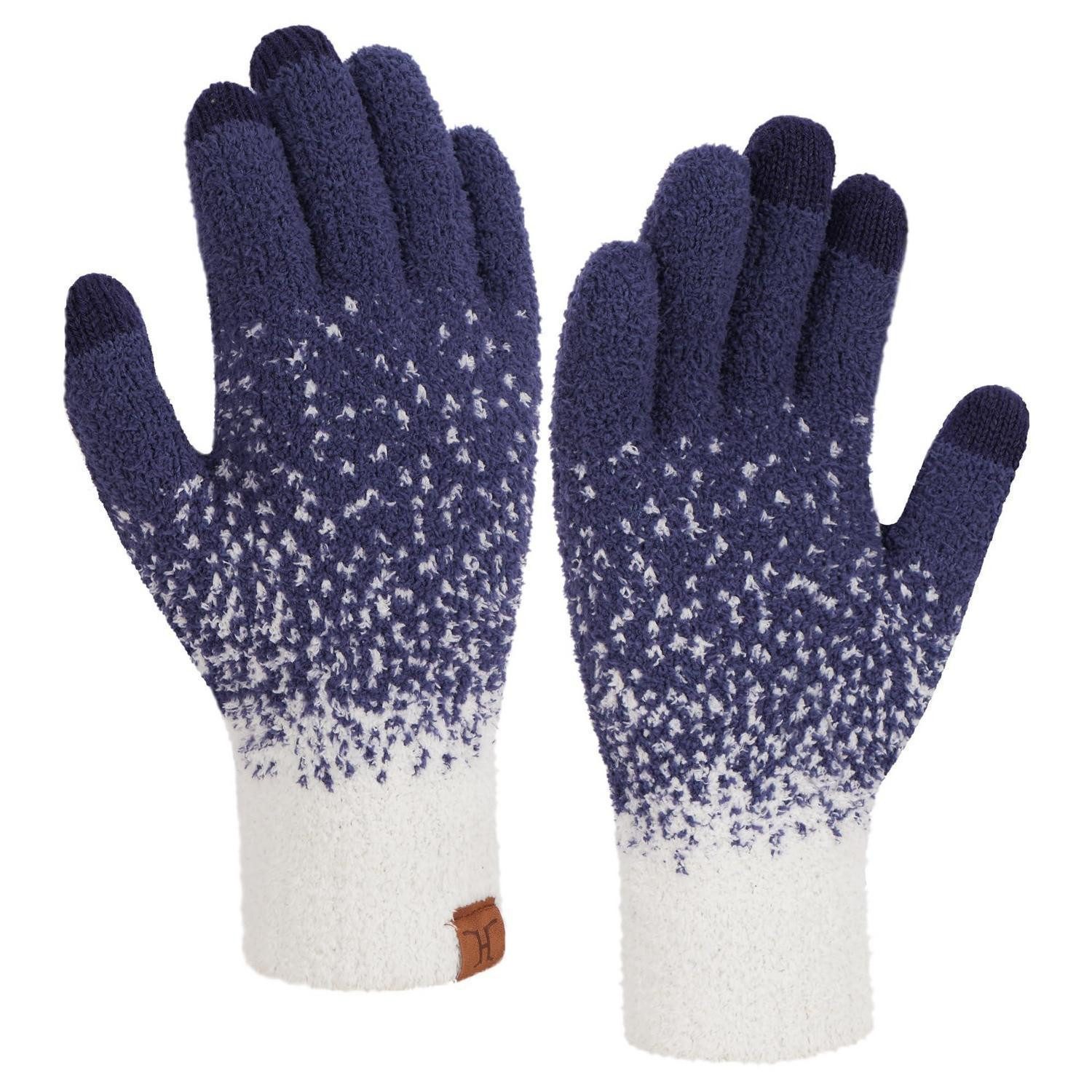 LuxusKollektion Thermohandschuhe Winterhandschuhe Damen warm Touchscreen Marineblau (1-St)