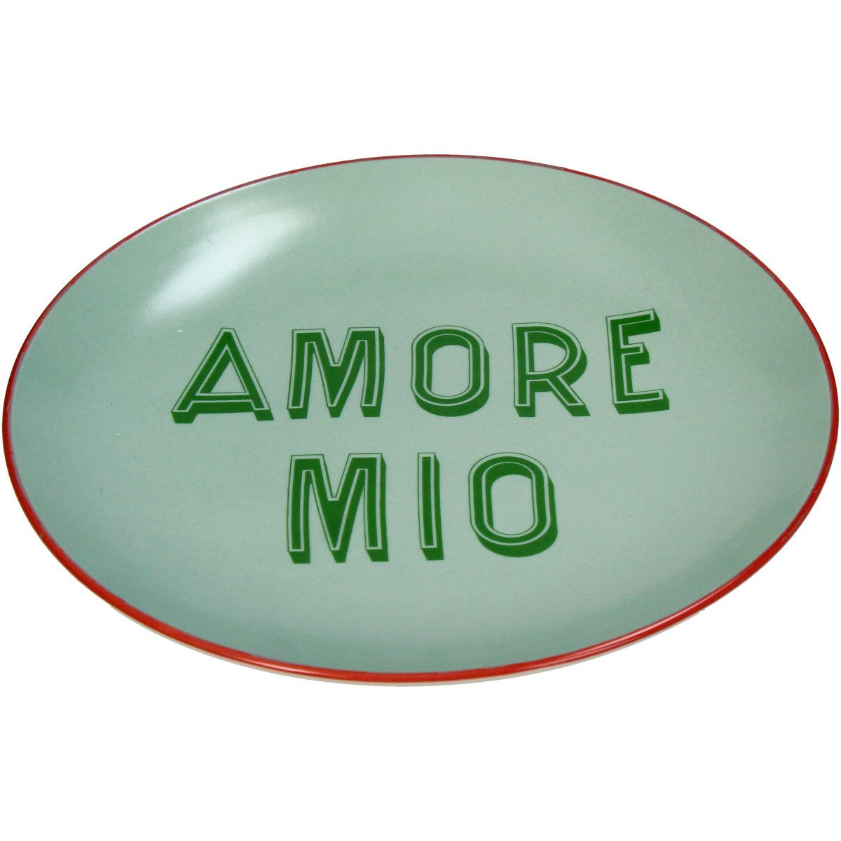 Kersten BV Teller Antipasti "Amore Mio" Stoneware Mint, (1 St), 20.5x20.5x2.5cm