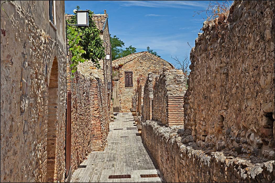 Muralo Fototapete Muster – Fototapete Wandtapete Vlies Wanddeko Wohnzimmer, bedruckt, Italienische – Gasse, 90 x 60 cm, Vinyl strukturiert