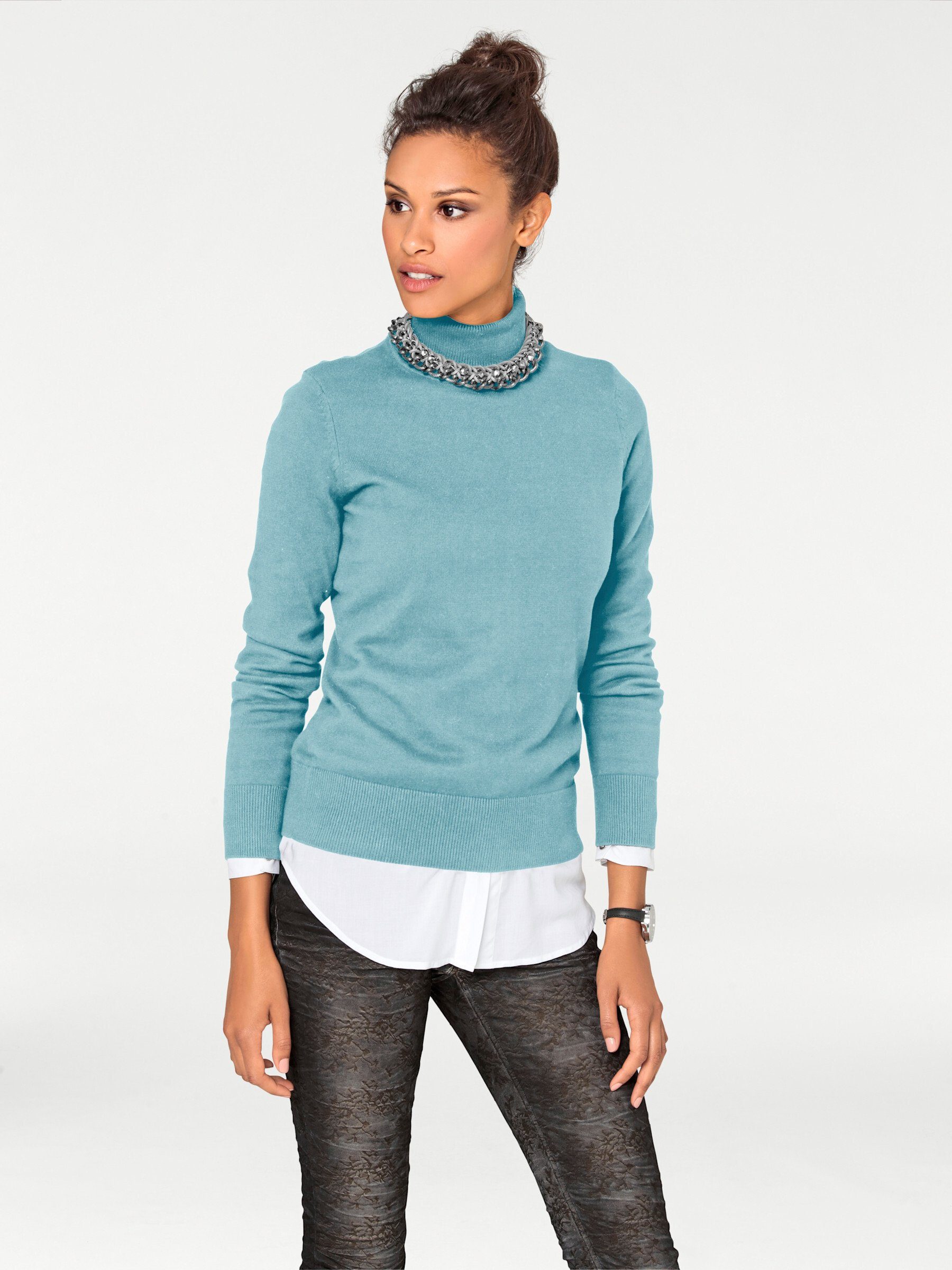 heine Strickpullover Rollkragen-Pullover Langarm Feinstrick