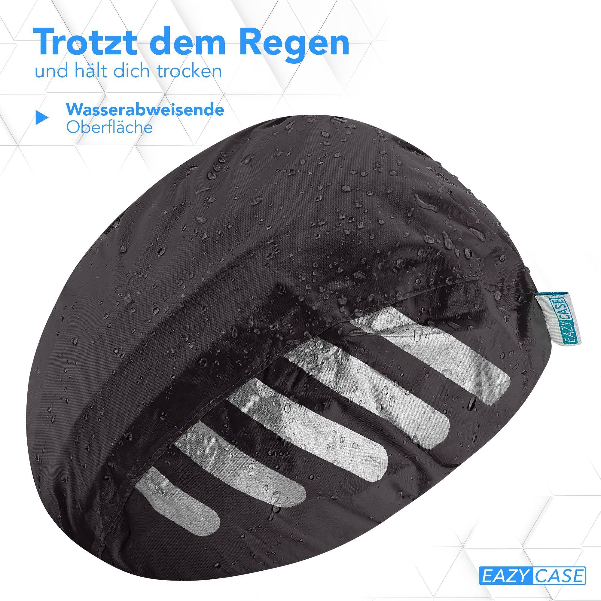 EAZY CASE Fahrradhelmüberzug Universal Reflektor Regenschutz für Helm, Regenschutz für Helme Fahrradhelm Regenabdeckung Helm Überzug Schwarz