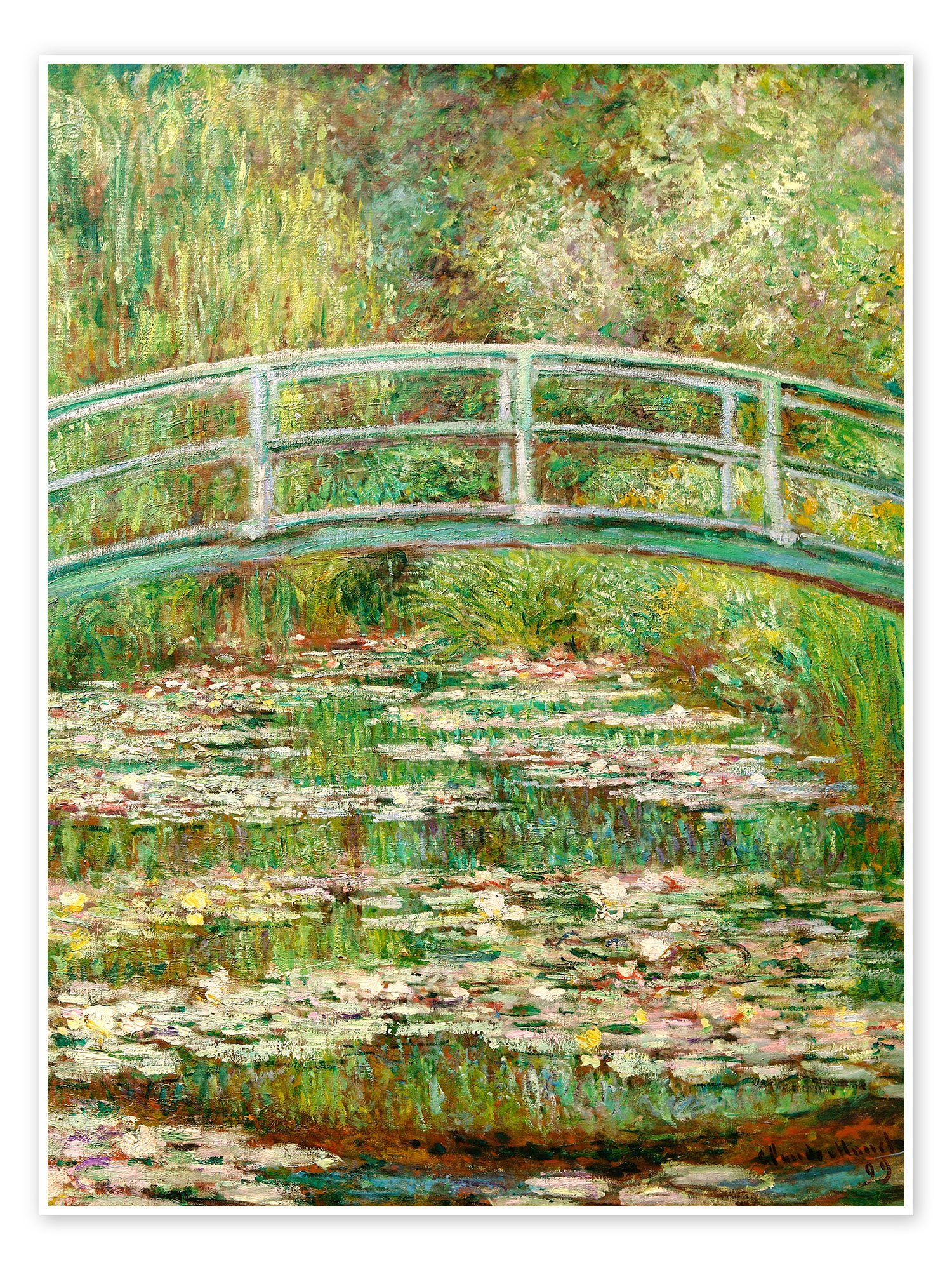 Posterlounge Poster Claude Monet, Brücke über den Seerosenteich, 1899, Wohnzimmer Malerei