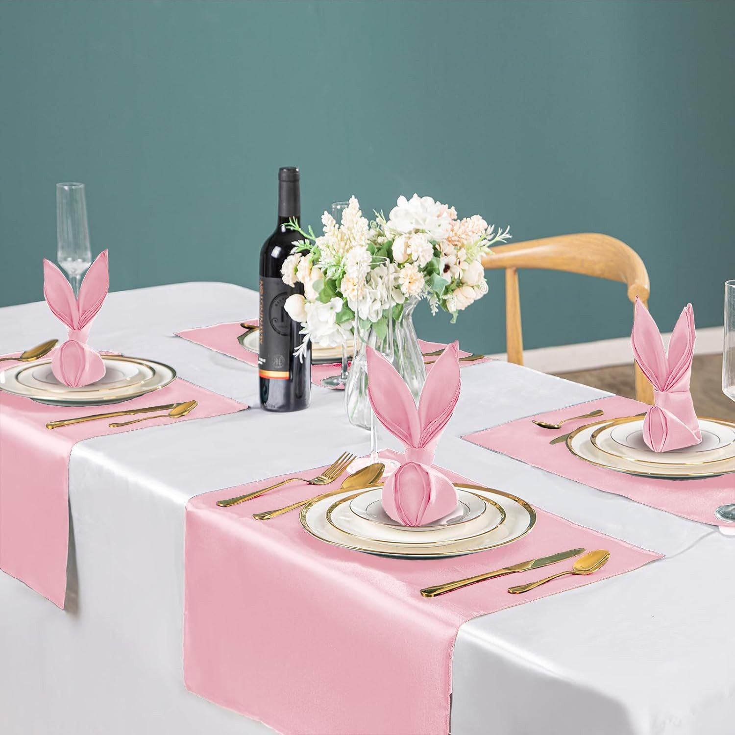 Cachito Stoffserviette Satin-Servietten, quadratische weiche Tischservietten, 48 cm x 48 cm, (5 St), Tischdekoration für Hochzeiten, Bankette, Partys, Weihnachten, Neujahr