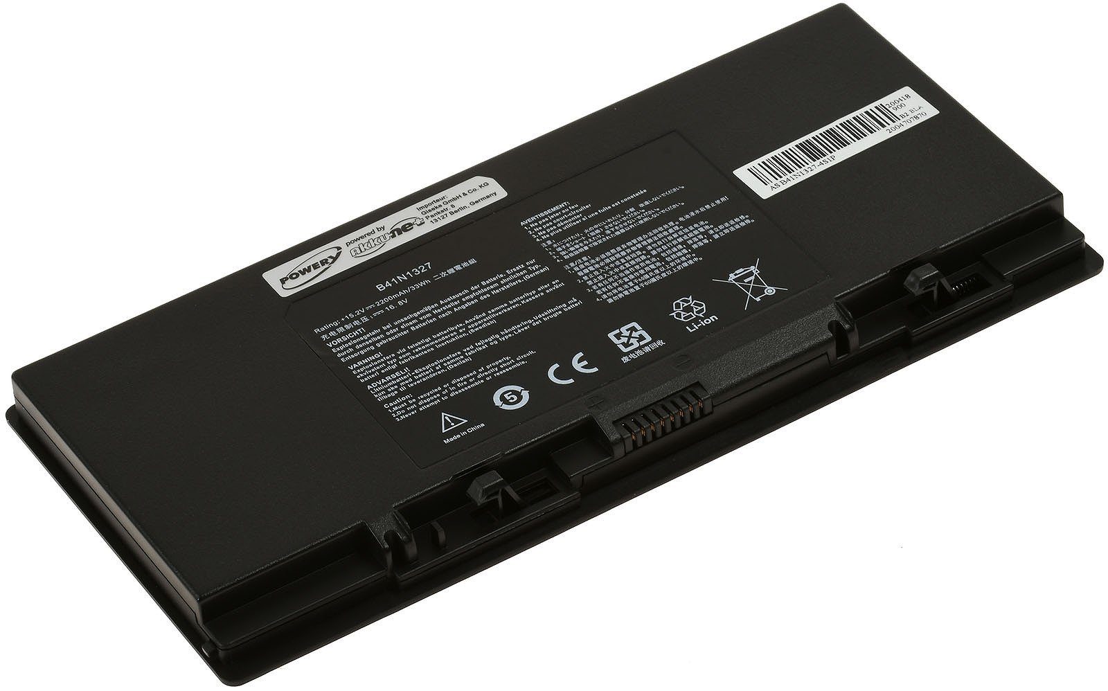 Powery Akku für Asus Typ B41N1327 Laptop-Akku 2200 mAh (15.2 V)