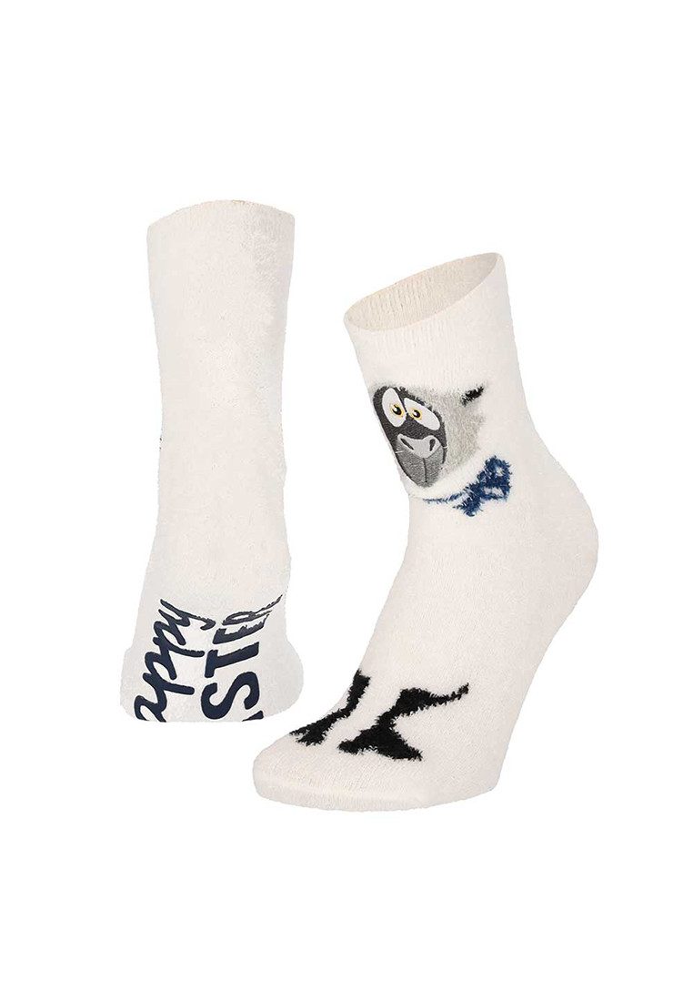 Yuhu ABS-Socken Damen Stoppersocken Kuschelsocken 1 Paar Oster Tiermotiv Geschenkbox