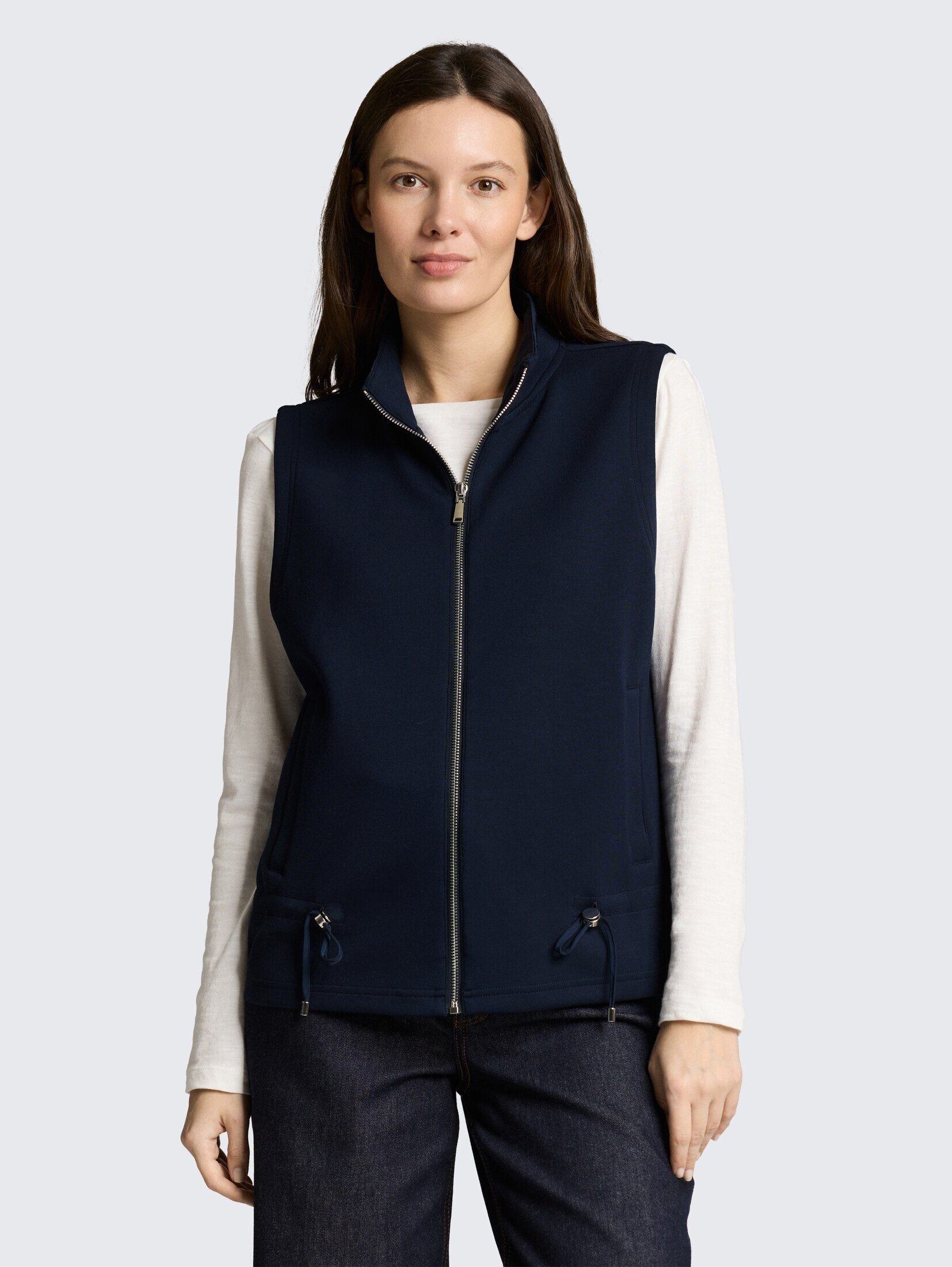 TOM TAILOR Sweatjacke Strick & Sweatshirts Scuba Sweatweste mit Stehkragen