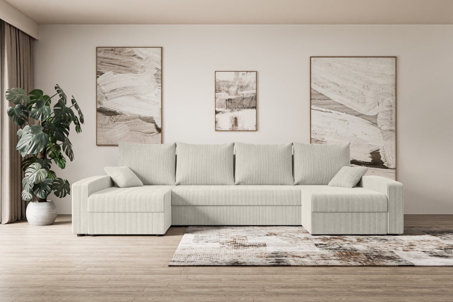 ALTDECOR Wohnlandschaft ALESIA-U, Couch mit Schlaffunktion, Wohnzimmer - Wo günstig online kaufen