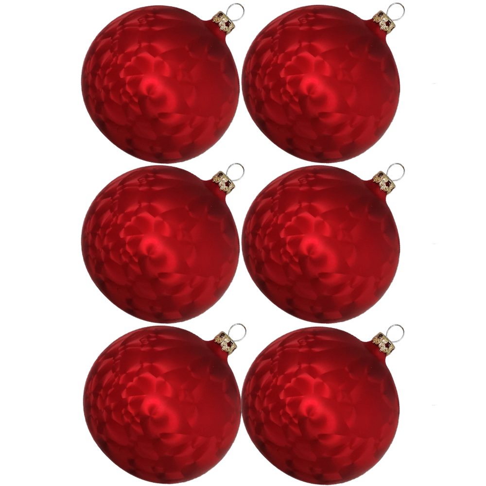 Thüringer Glasdesign Weihnachtsbaumkugel Weihnachtskugel-Set Eislack rot (6 günstig online kaufen