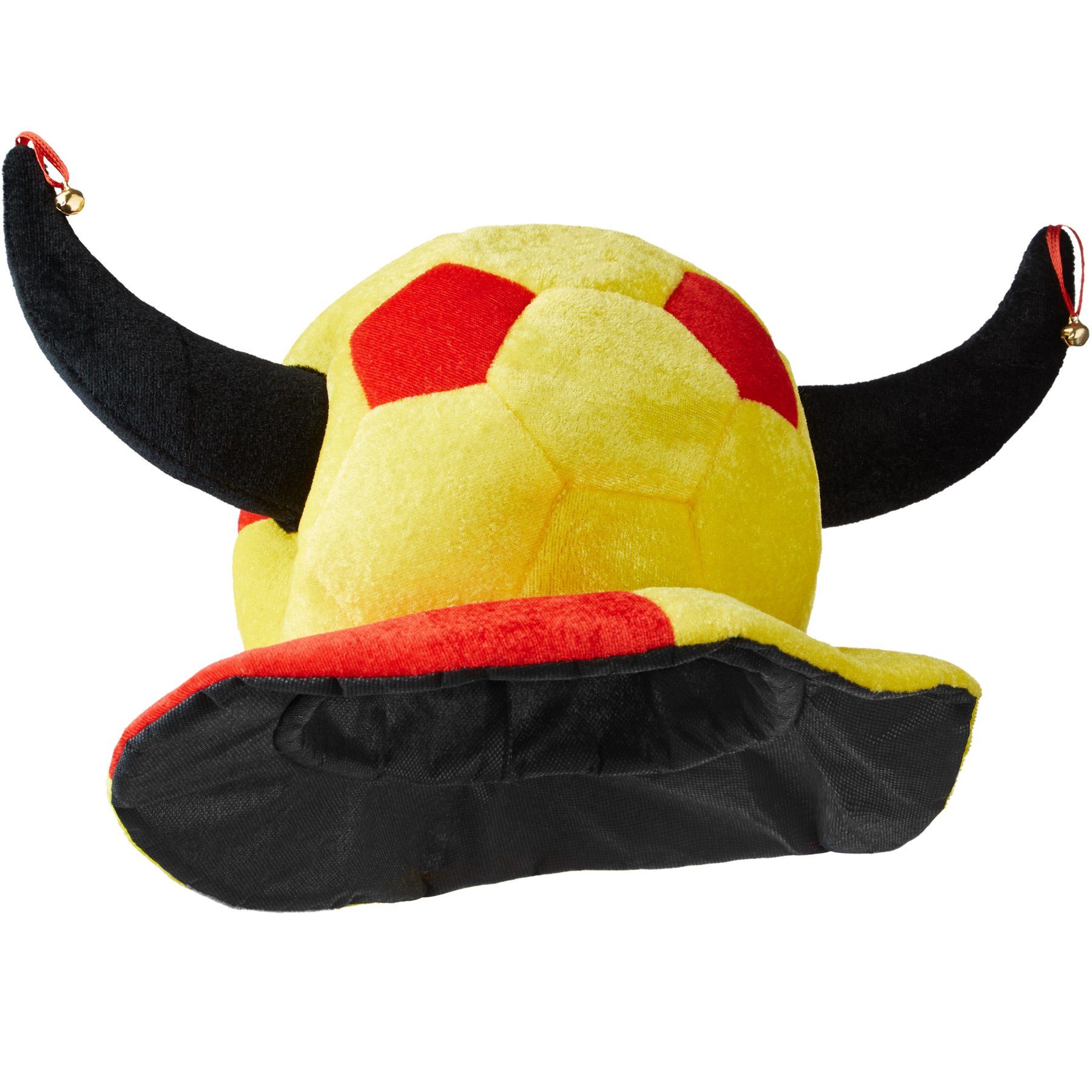 dressforfun Kostüm Fußball Fan Hut Espania mit Hörner, Gelb-roter Hut in Fußballform
