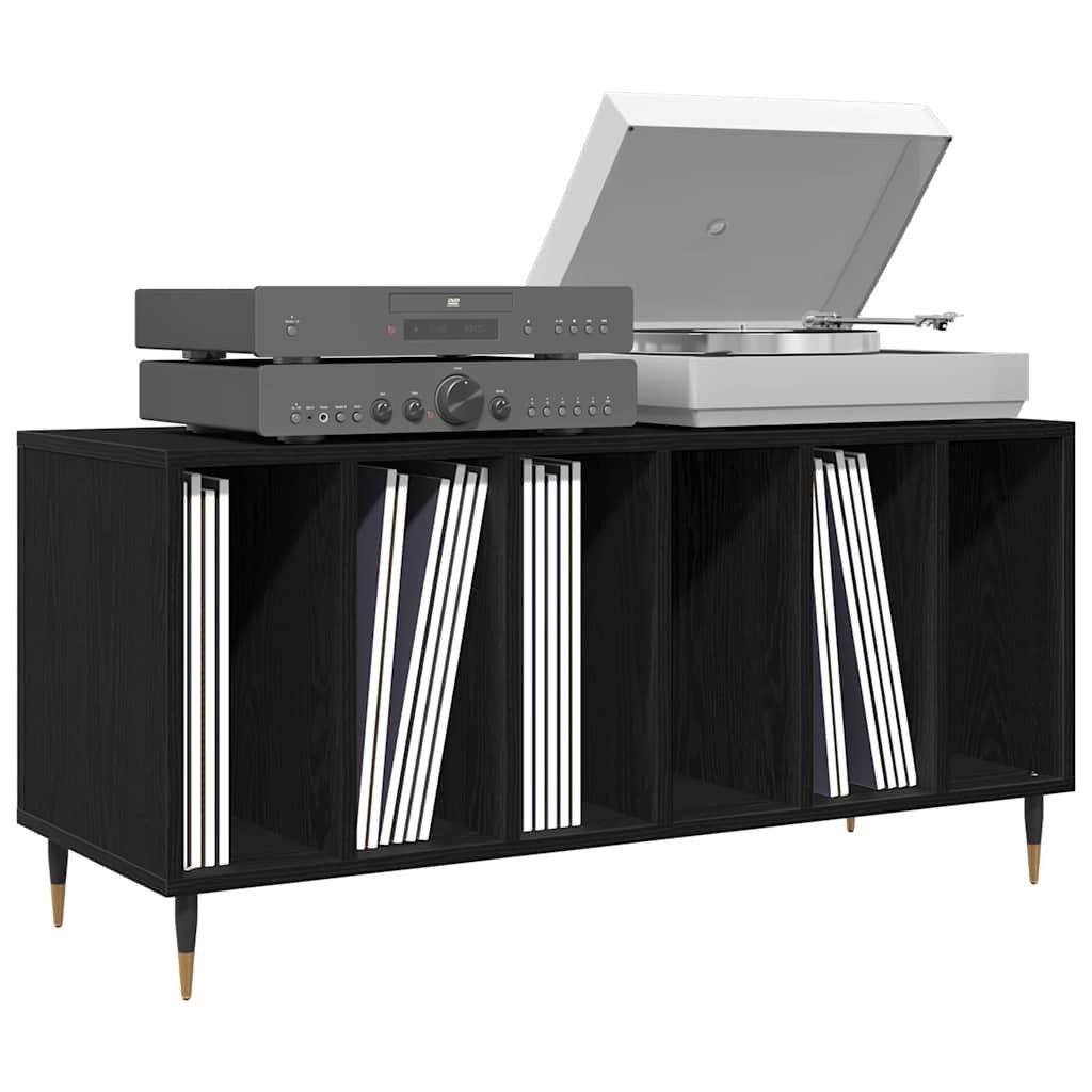 vidaXL Lowboard Schallplattenschrank Schwarz Eichen-Optik 100 x 38 x 48 cm (1 St)