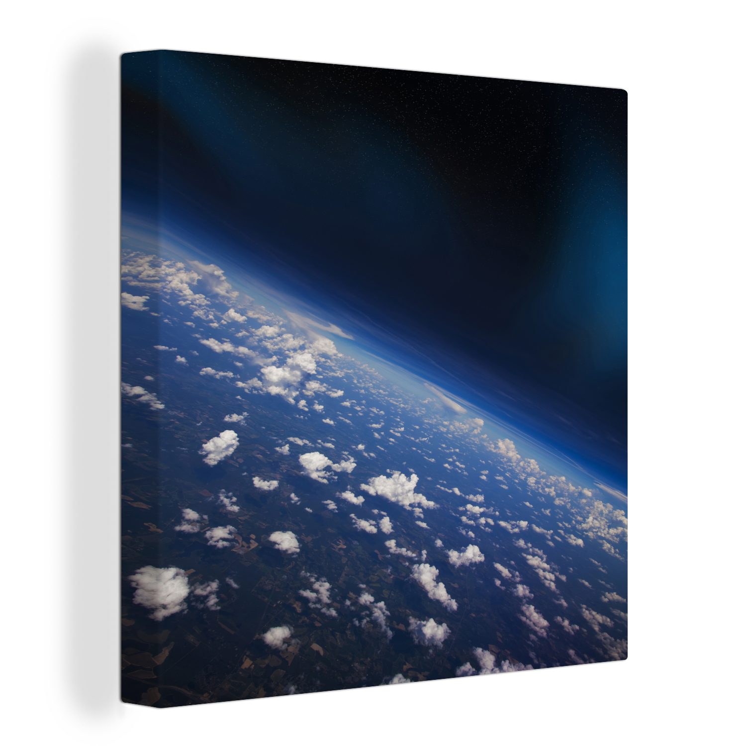 OneMillionCanvasses® Leinwandbild Die Erde aus dem Weltraum, (1 St), Leinwand Bilder für Wohnzimmer Schlafzimmer