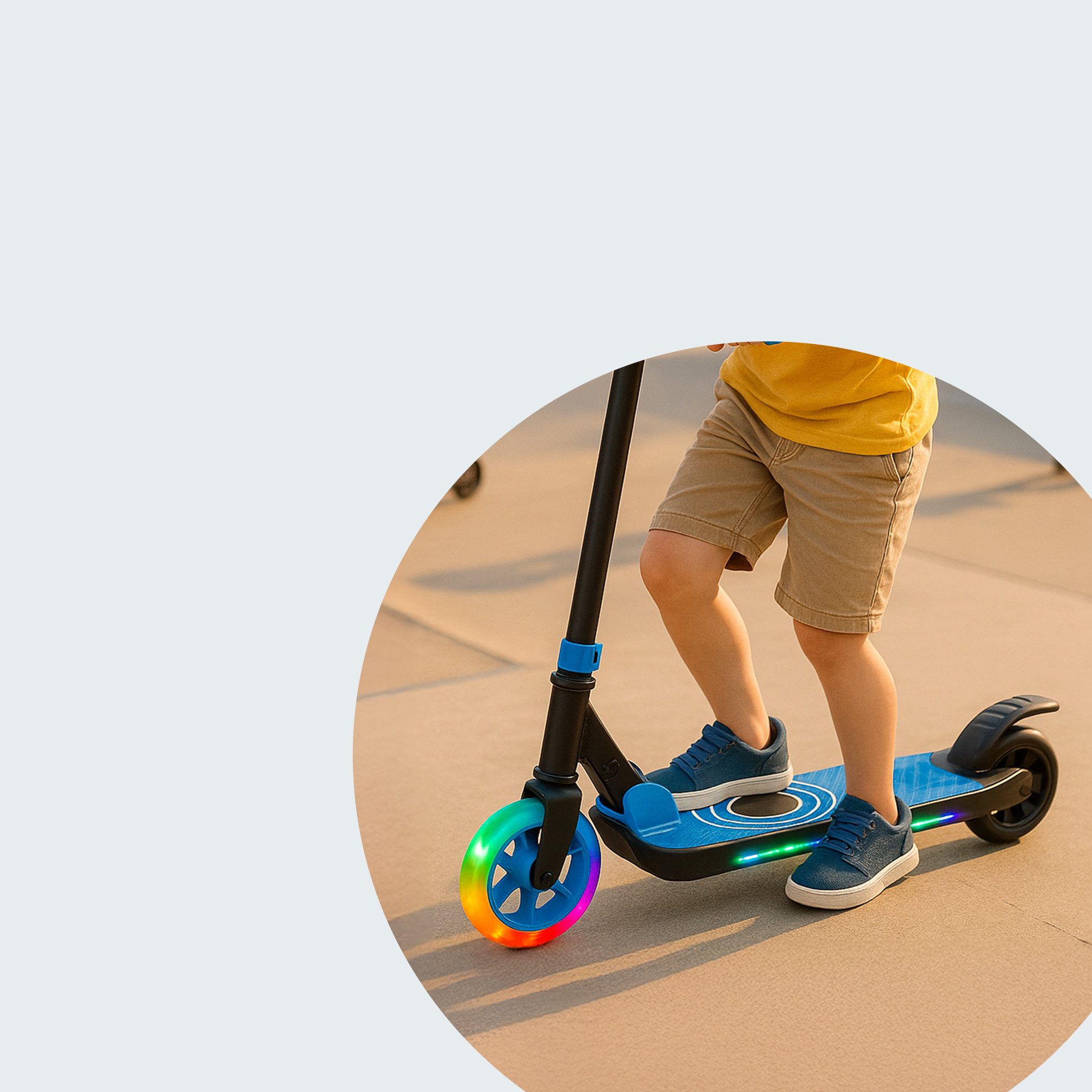 Denver E-Scooter SCK-5500BU, 10 km/h, klappbar, Trittbrett-„Speeder“ zum Beschleunigen, LED-Vorderrad