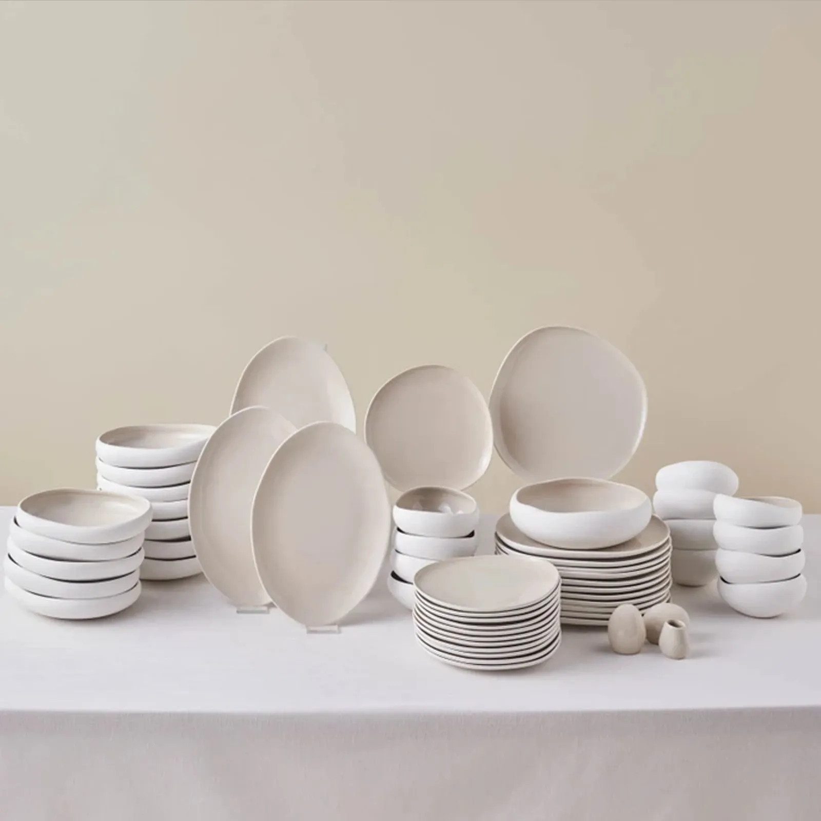 Karaca Geschirr-Set Karaca Earth Collection Cupid Tafelservice 55-tlg. für 12 Personen, 12 Personen, Steinzeug
