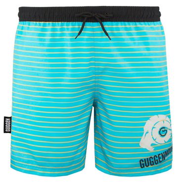 GUGGEN Mountain Badehose Badehose Herren Schnelltrocknende Badeshorts Kordelzug kariert Schnelltrocknende Badeshorts Kordelzug kariertes gelb türkises Muster