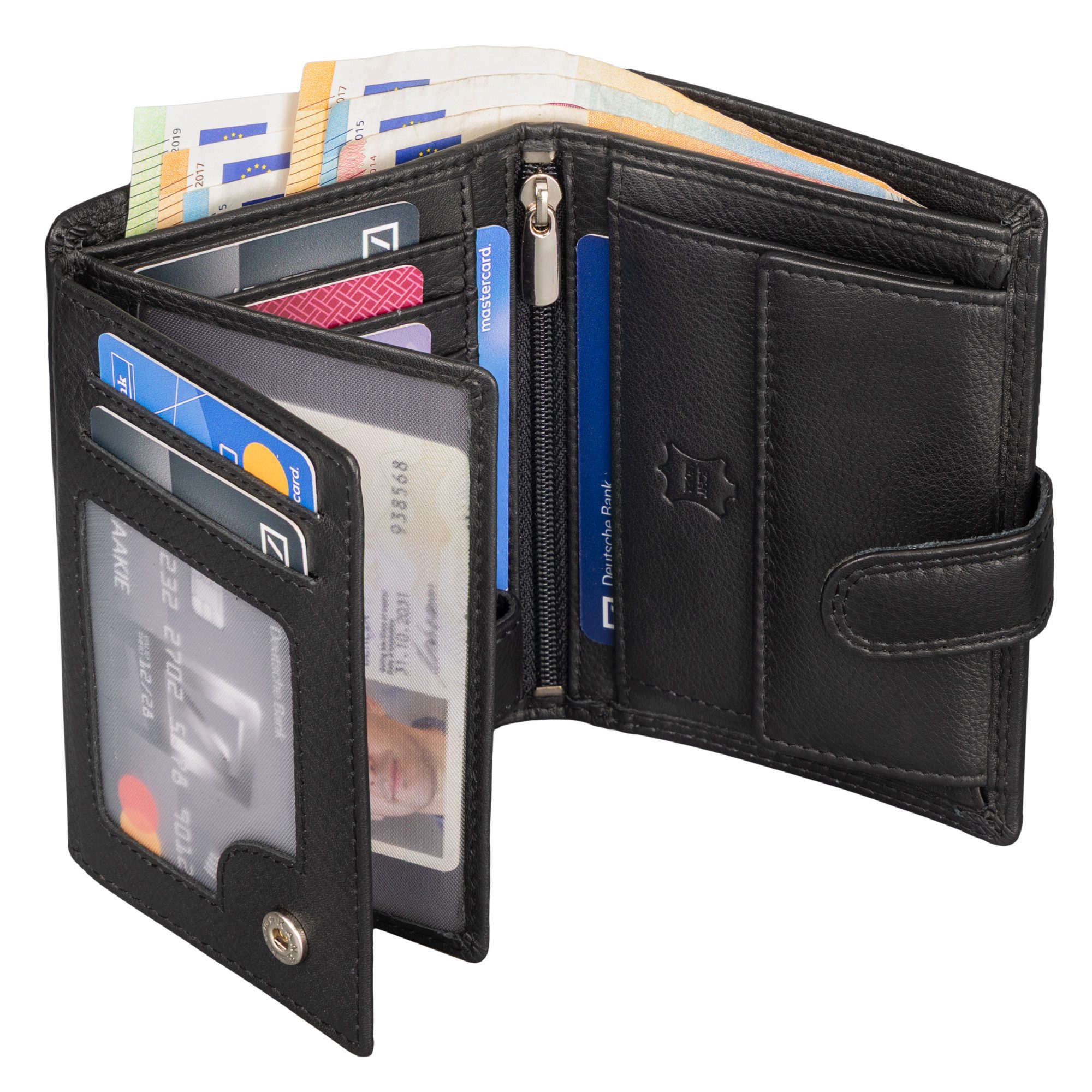 EAAKIE Geldbörse RFID echt Leder Portemonnaie Geldbörse Herren Nappaleder, RFID Schutz