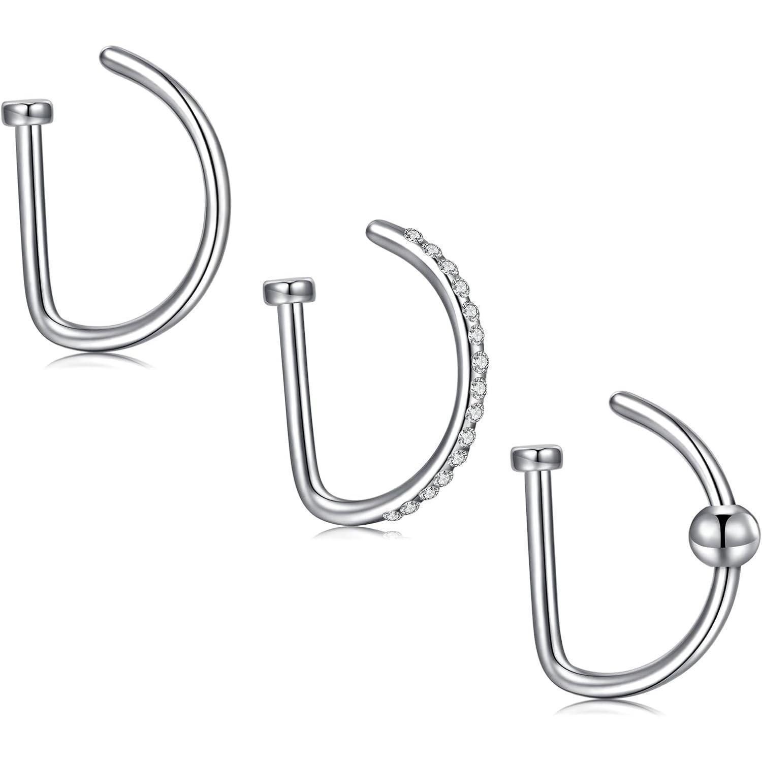 Nasenpiercing Fake Nasenringe 20G Nasenring Nippel Septum Non-Piercing Hoop Ring