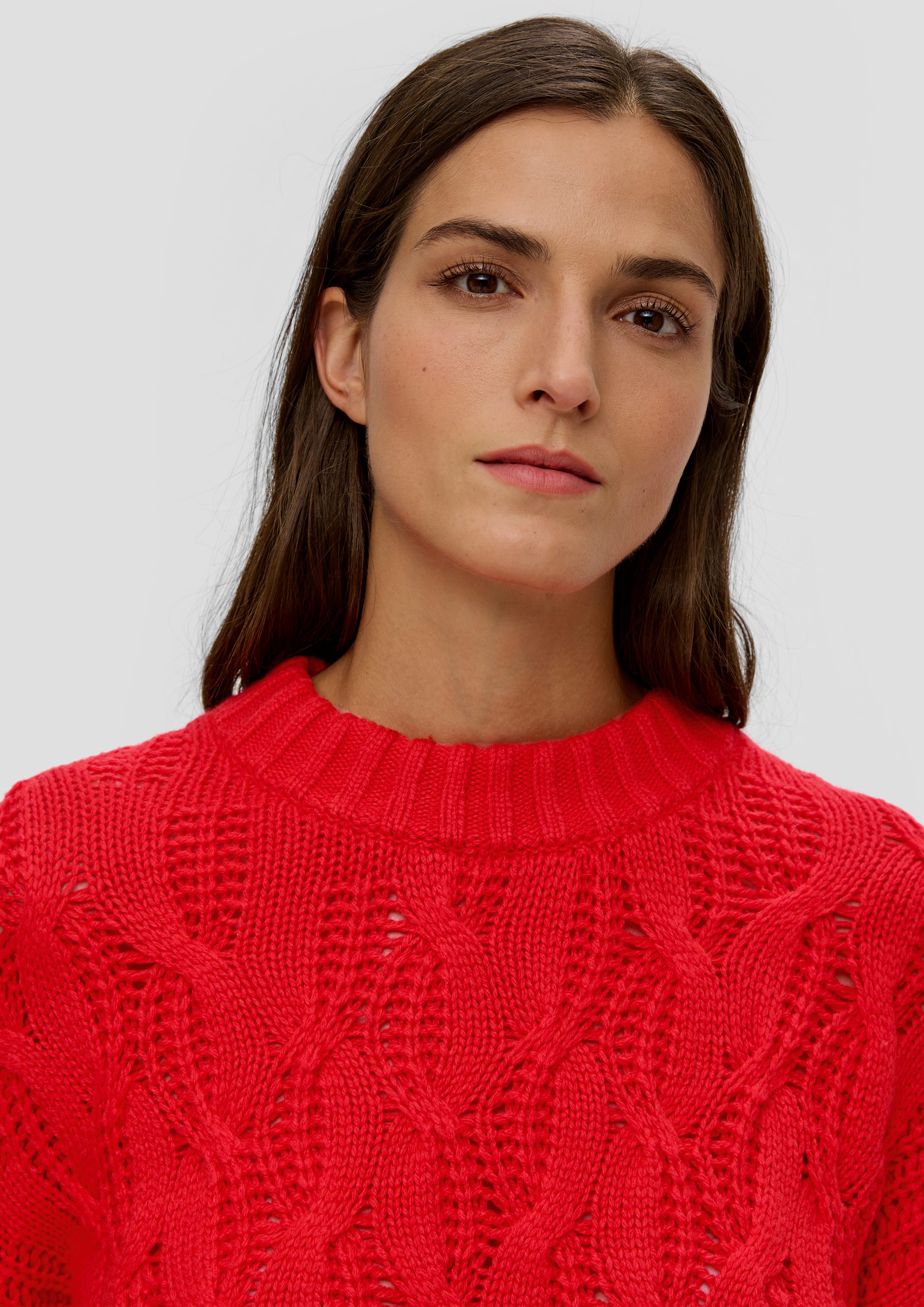 s.Oliver Viskosemix aus rot Strickpullover Strickpullover