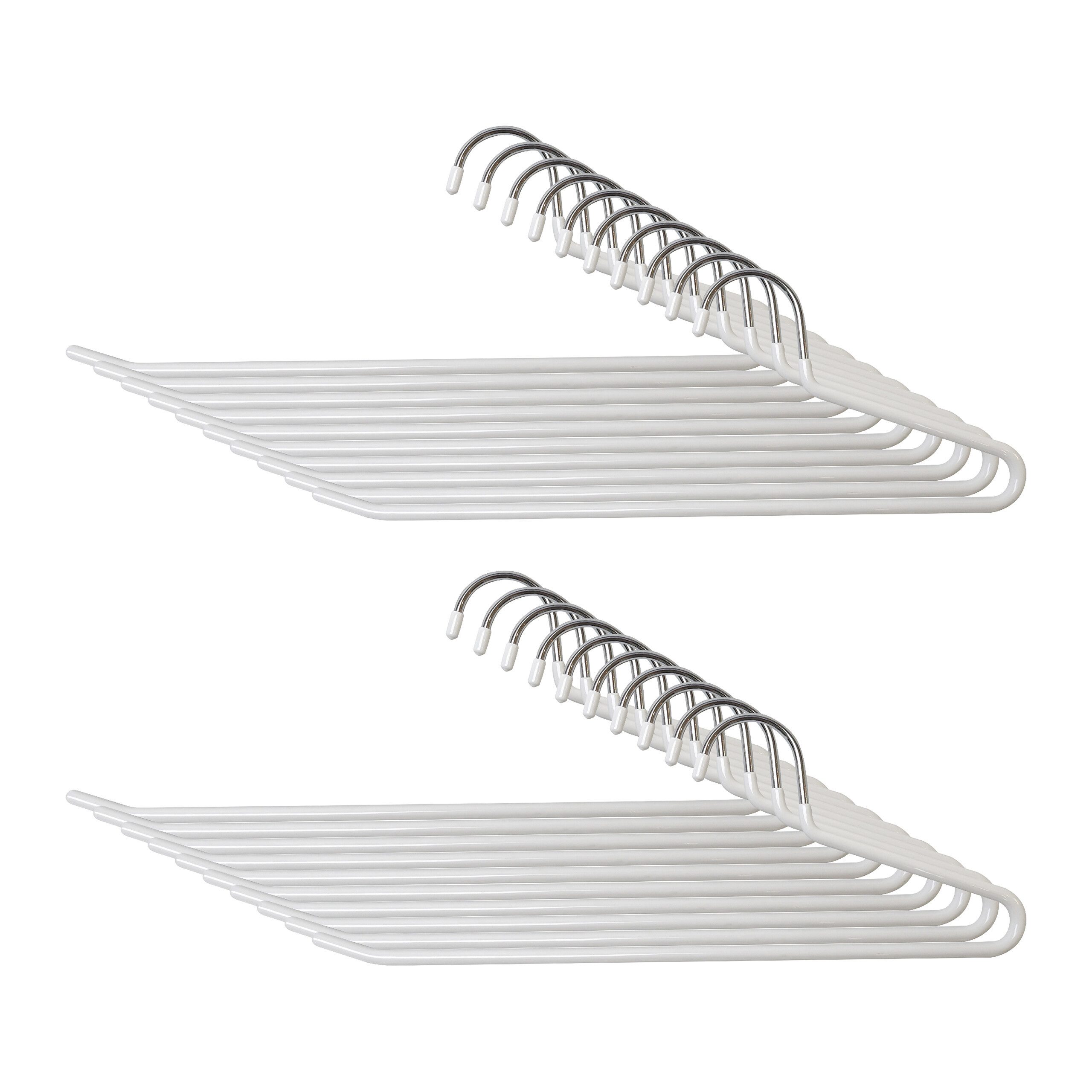 relaxdays Kleiderbügel Rutschfestes Hosenbügel Set, (Set, 20-tlg), weiß günstig online kaufen