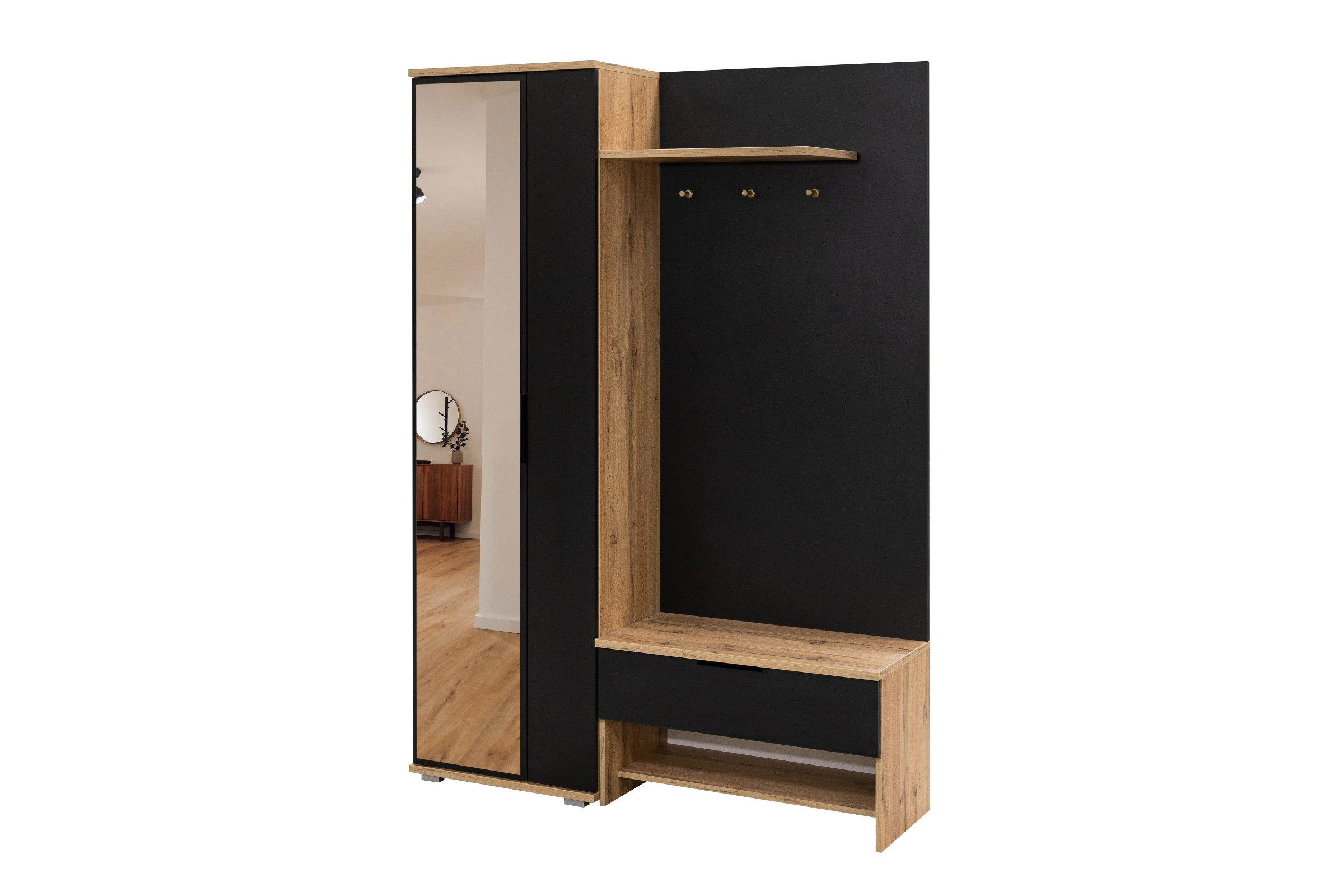 MOEBLO Kompaktgarderobe VERDE  Mit Spiegel Flurgard Produktbild-Vorschau 11