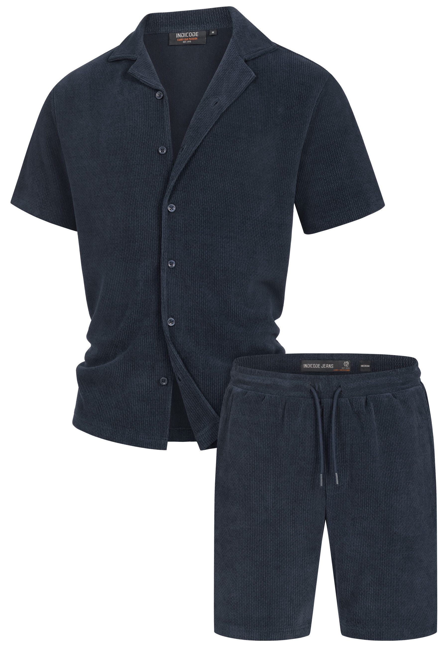 INDICODE Freizeitanzug Herren INZandro Shirt Herrenshorts Set (Set), mit strukturierter Stoffqualität für eine besondere Haptik – Bild 2 von 5
